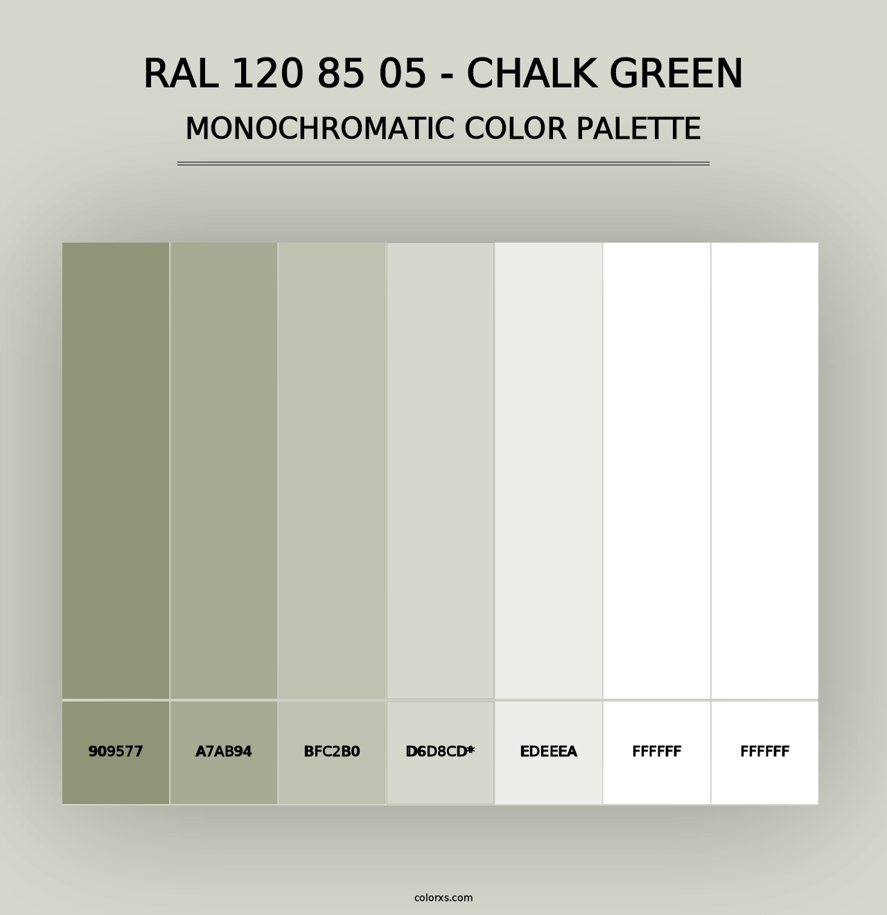 RAL 120 85 05 - Chalk Green - Monochromatic Color Palette