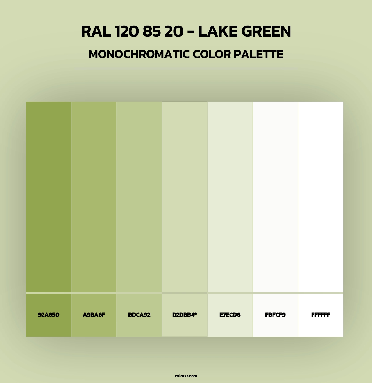 RAL 120 85 20 - Lake Green - Monochromatic Color Palette