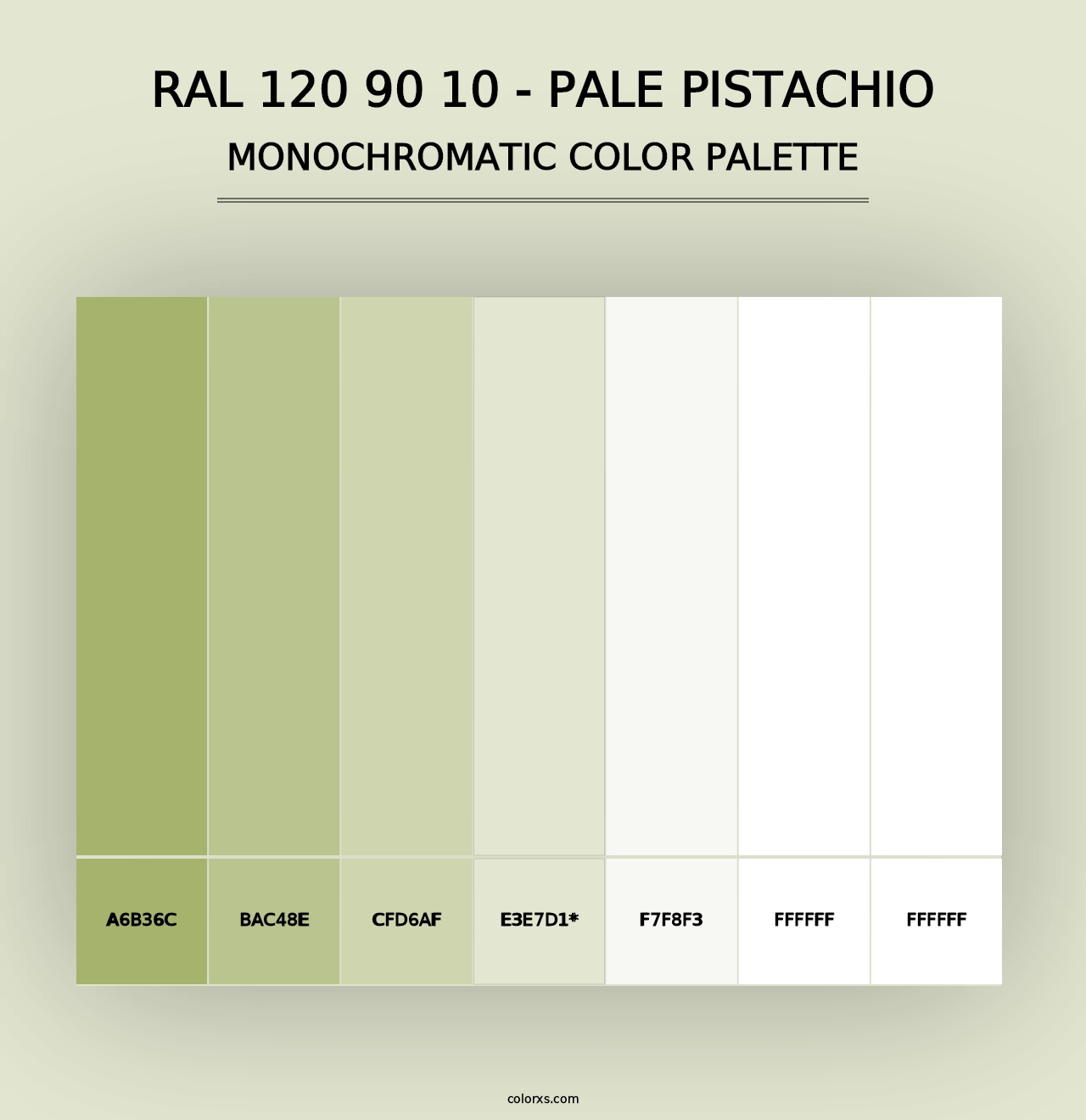 RAL 120 90 10 - Pale Pistachio - Monochromatic Color Palette