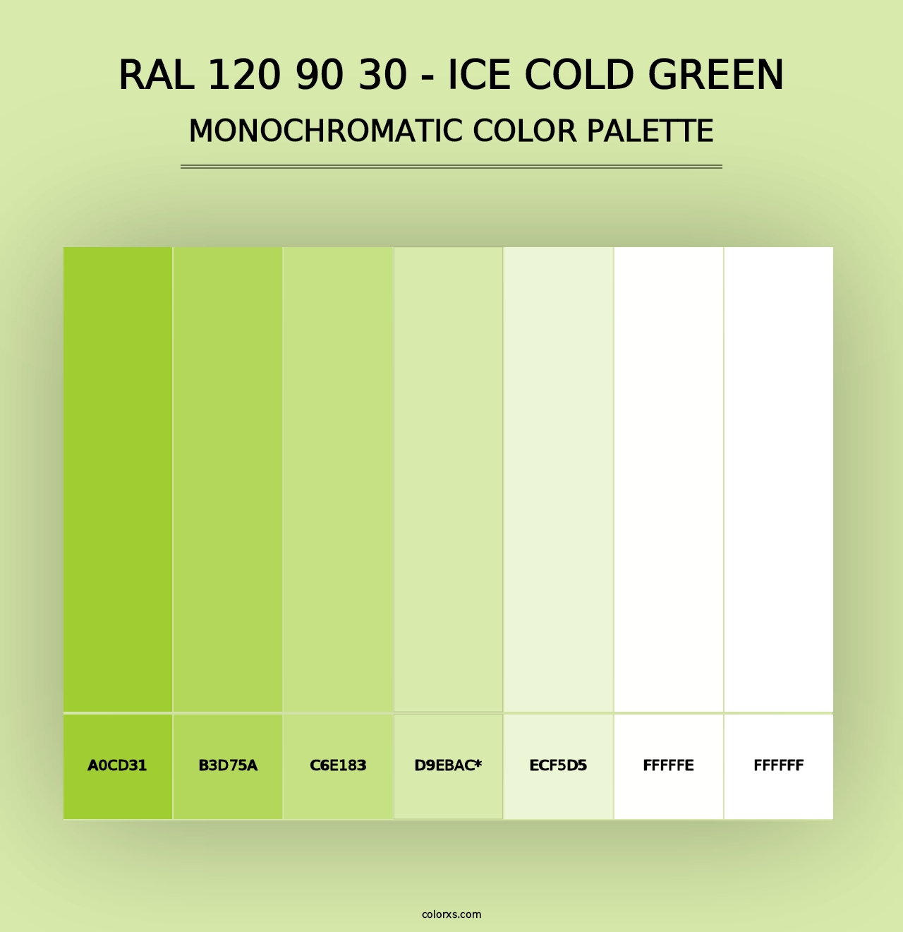 RAL 120 90 30 - Ice Cold Green - Monochromatic Color Palette