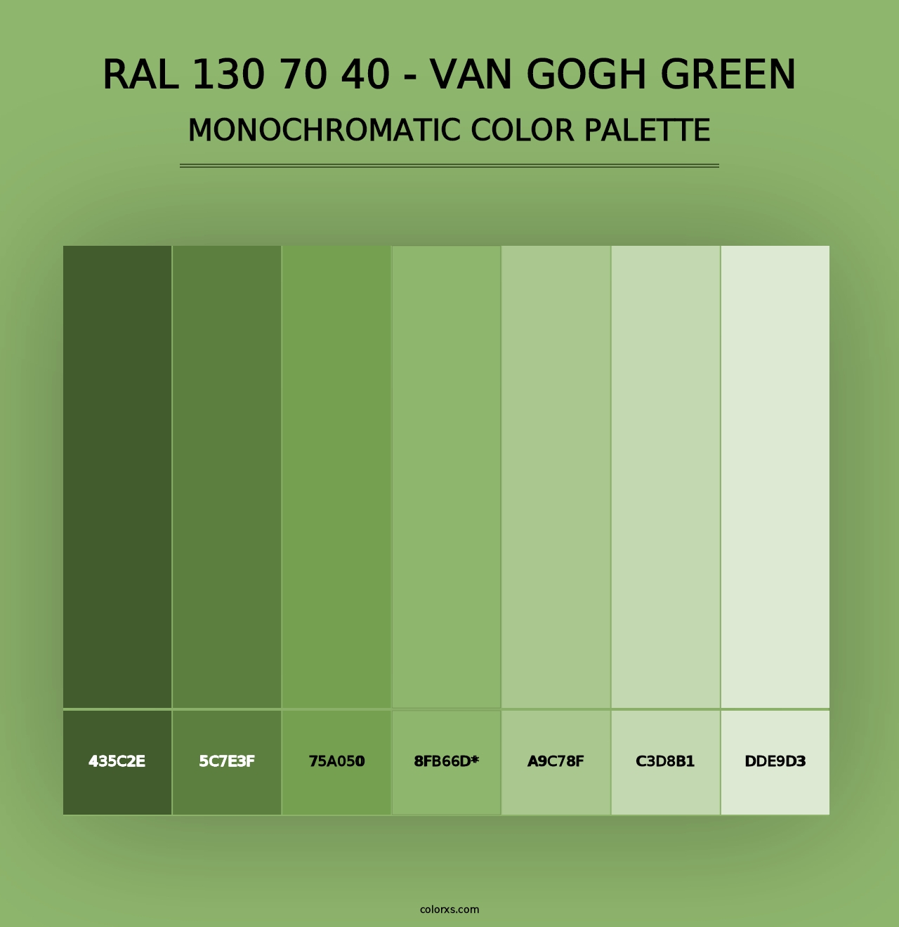 RAL 130 70 40 - Van Gogh Green - Monochromatic Color Palette