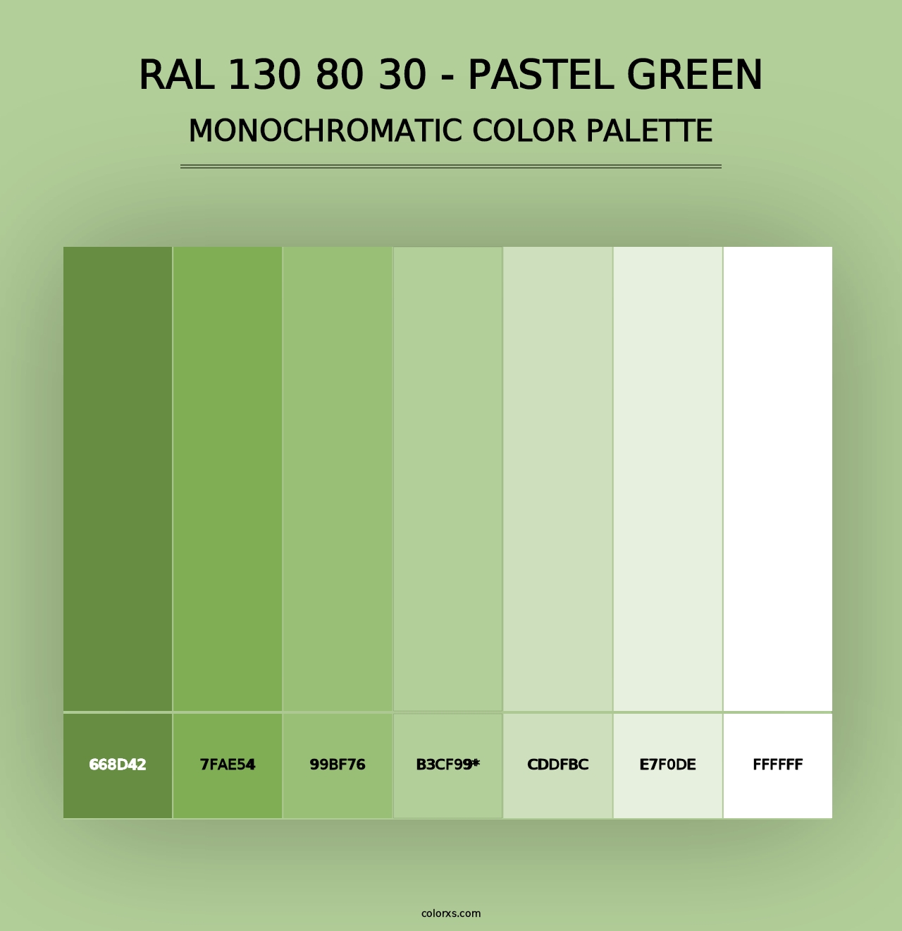 RAL 130 80 30 - Pastel Green - Monochromatic Color Palette