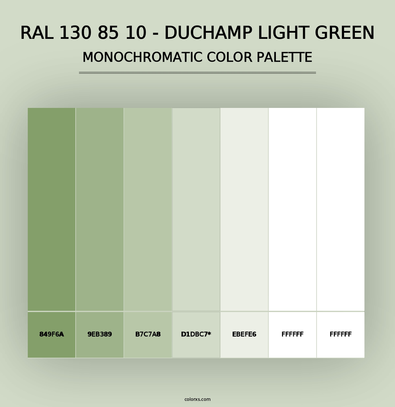 RAL 130 85 10 - Duchamp Light Green - Monochromatic Color Palette