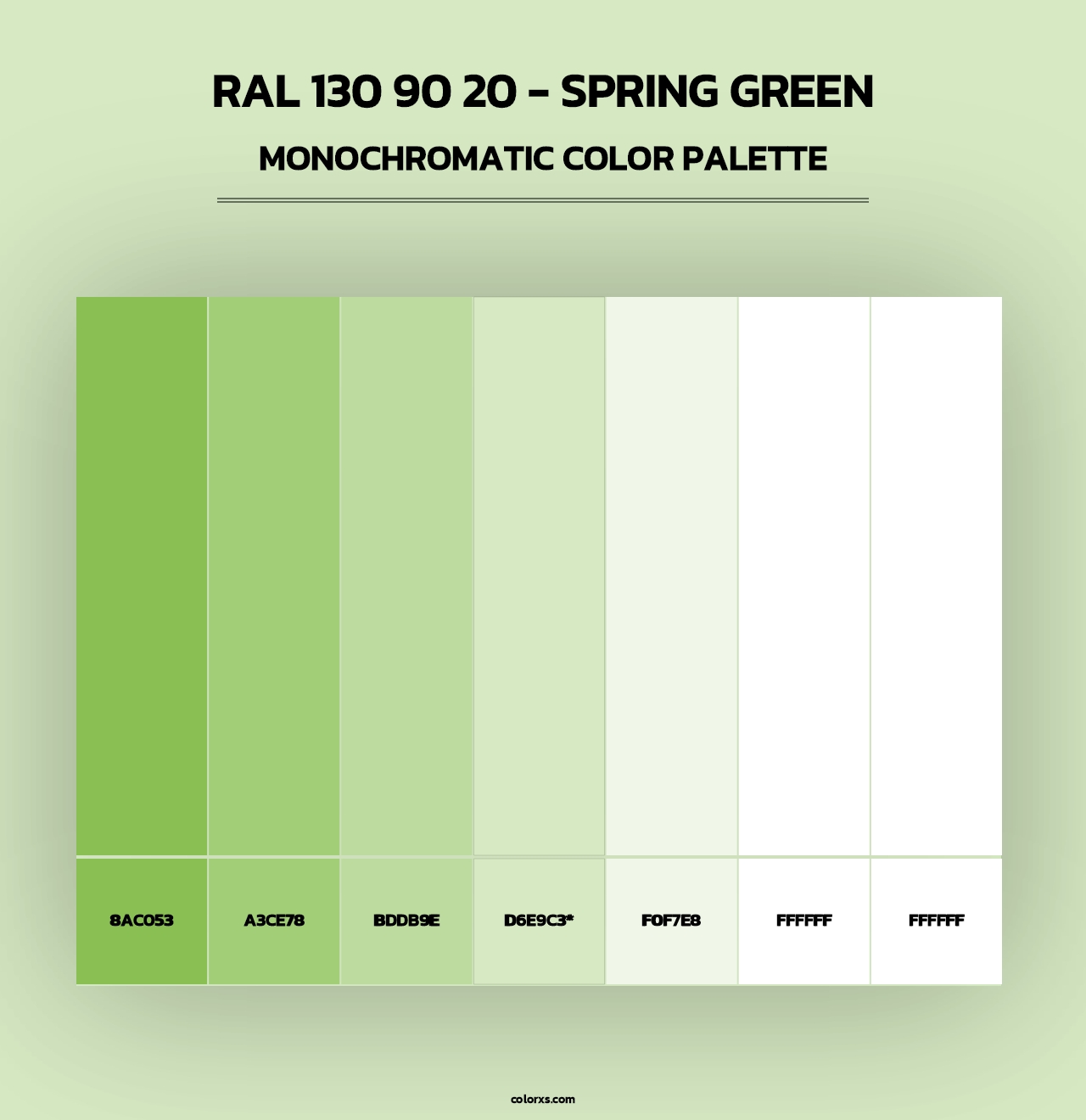 RAL 130 90 20 - Spring Green - Monochromatic Color Palette