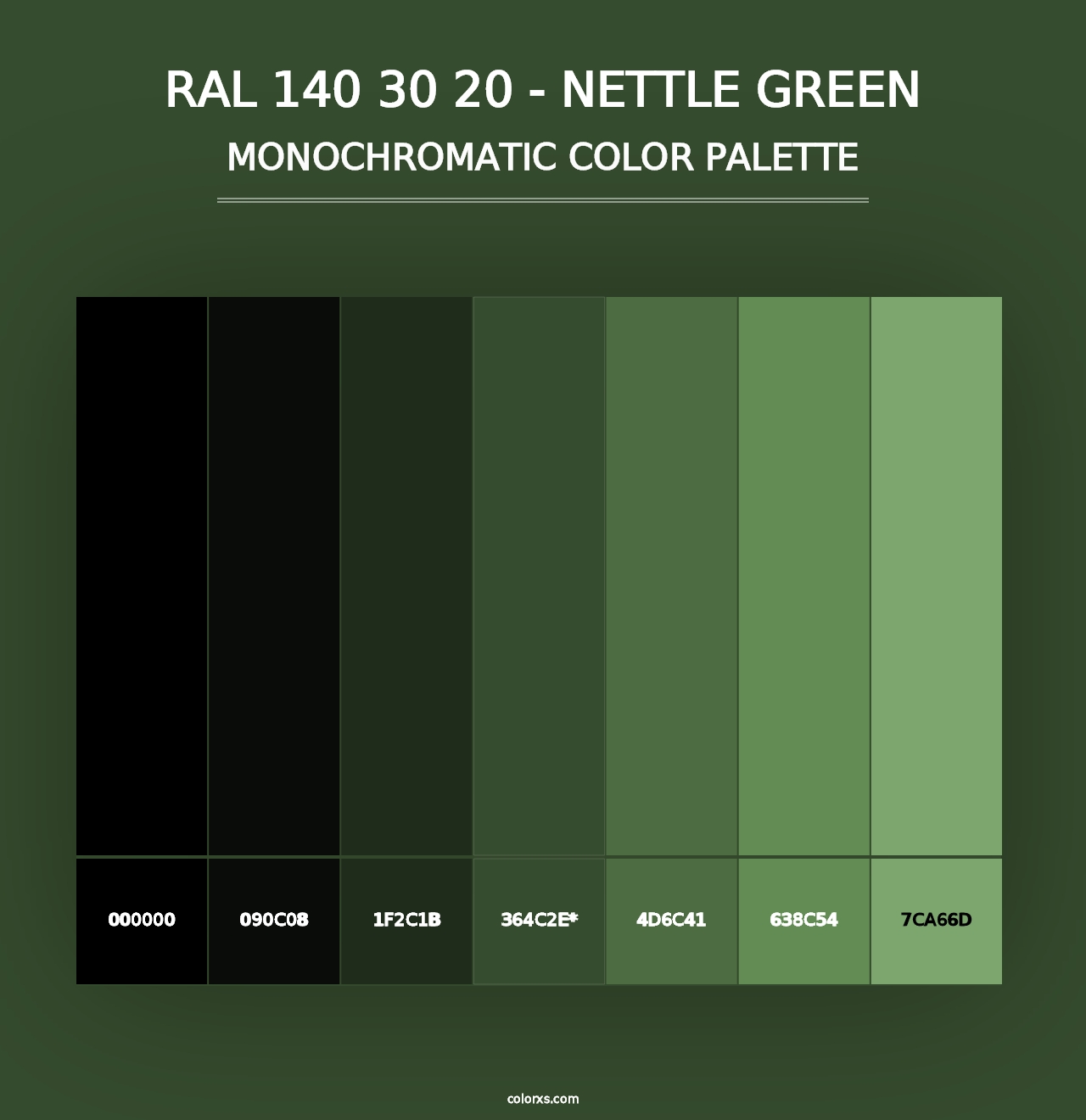 RAL 140 30 20 - Nettle Green - Monochromatic Color Palette