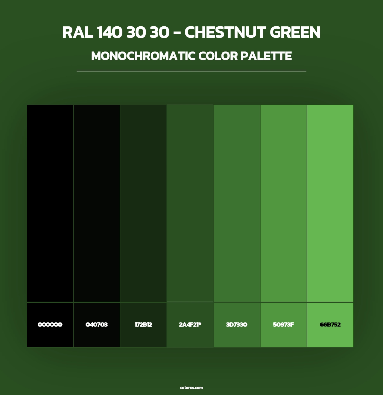 RAL 140 30 30 - Chestnut Green - Monochromatic Color Palette