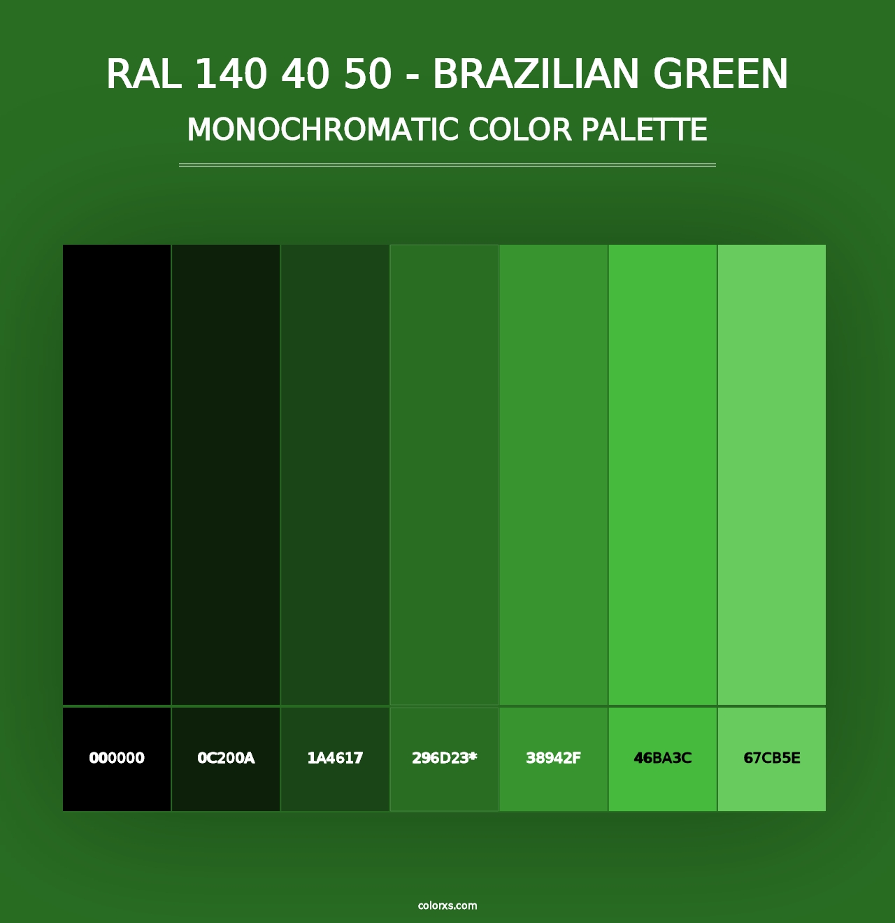 RAL 140 40 50 - Brazilian Green - Monochromatic Color Palette