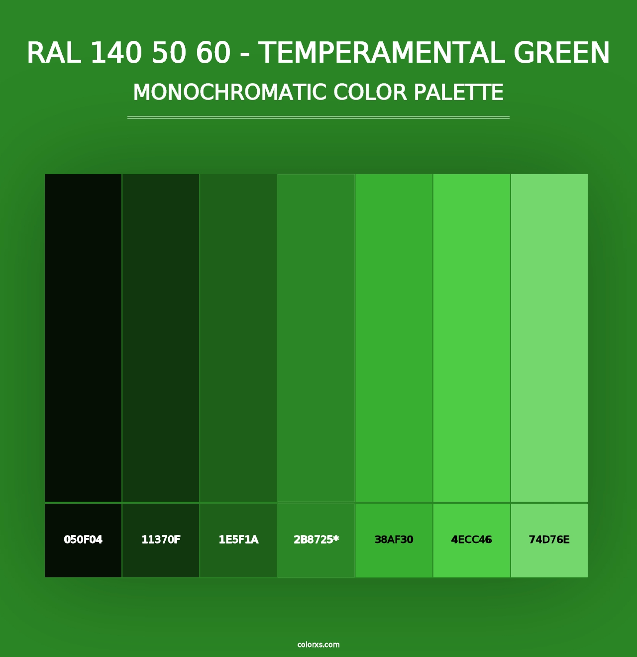 RAL 140 50 60 - Temperamental Green - Monochromatic Color Palette