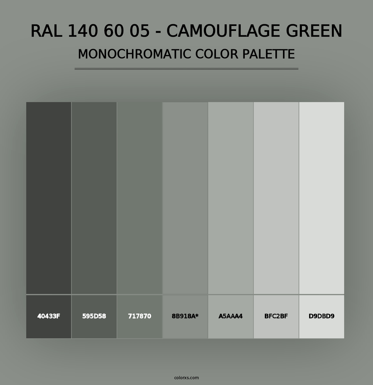 RAL 140 60 05 - Camouflage Green - Monochromatic Color Palette