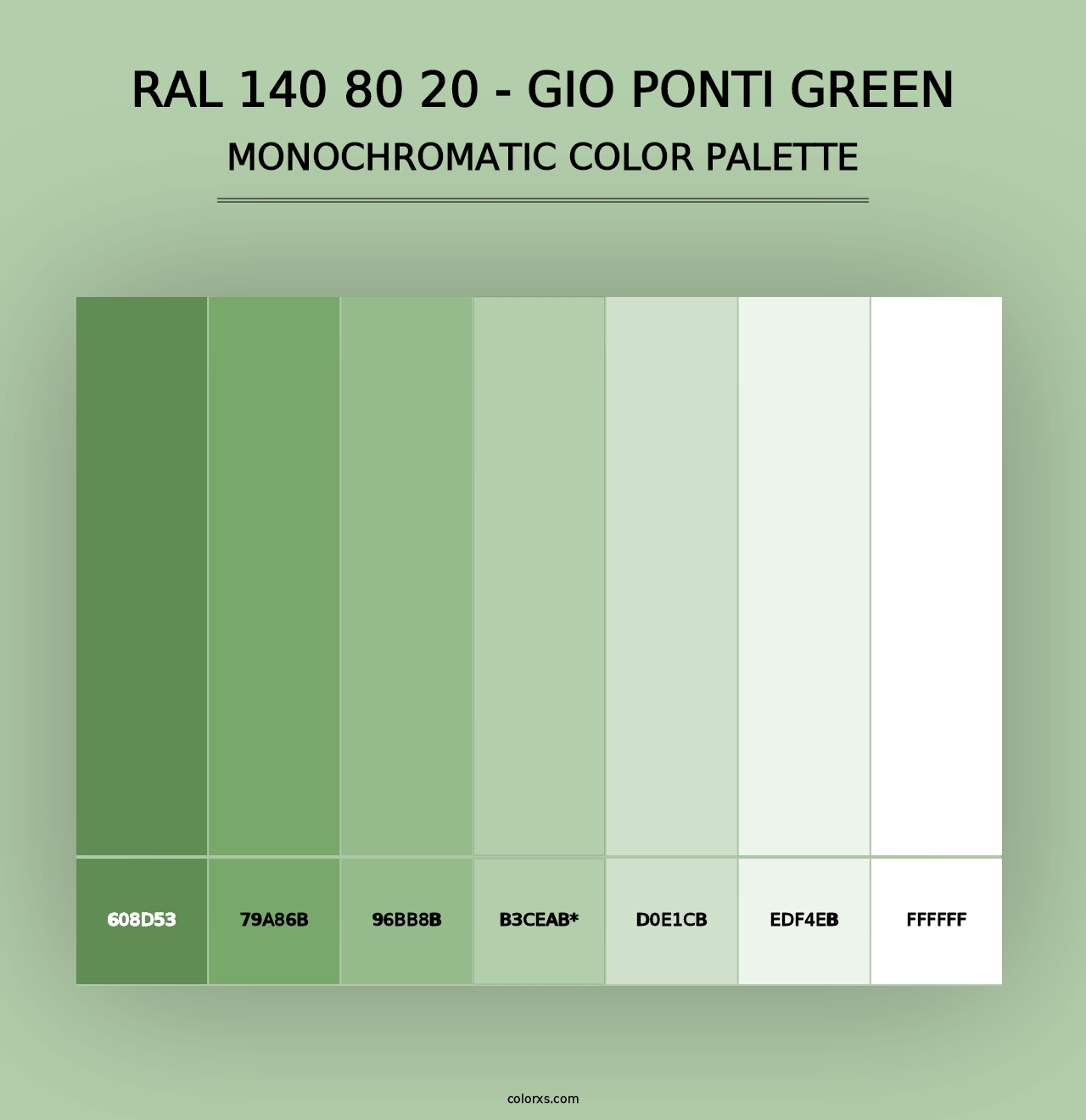 RAL 140 80 20 - Gio Ponti Green - Monochromatic Color Palette