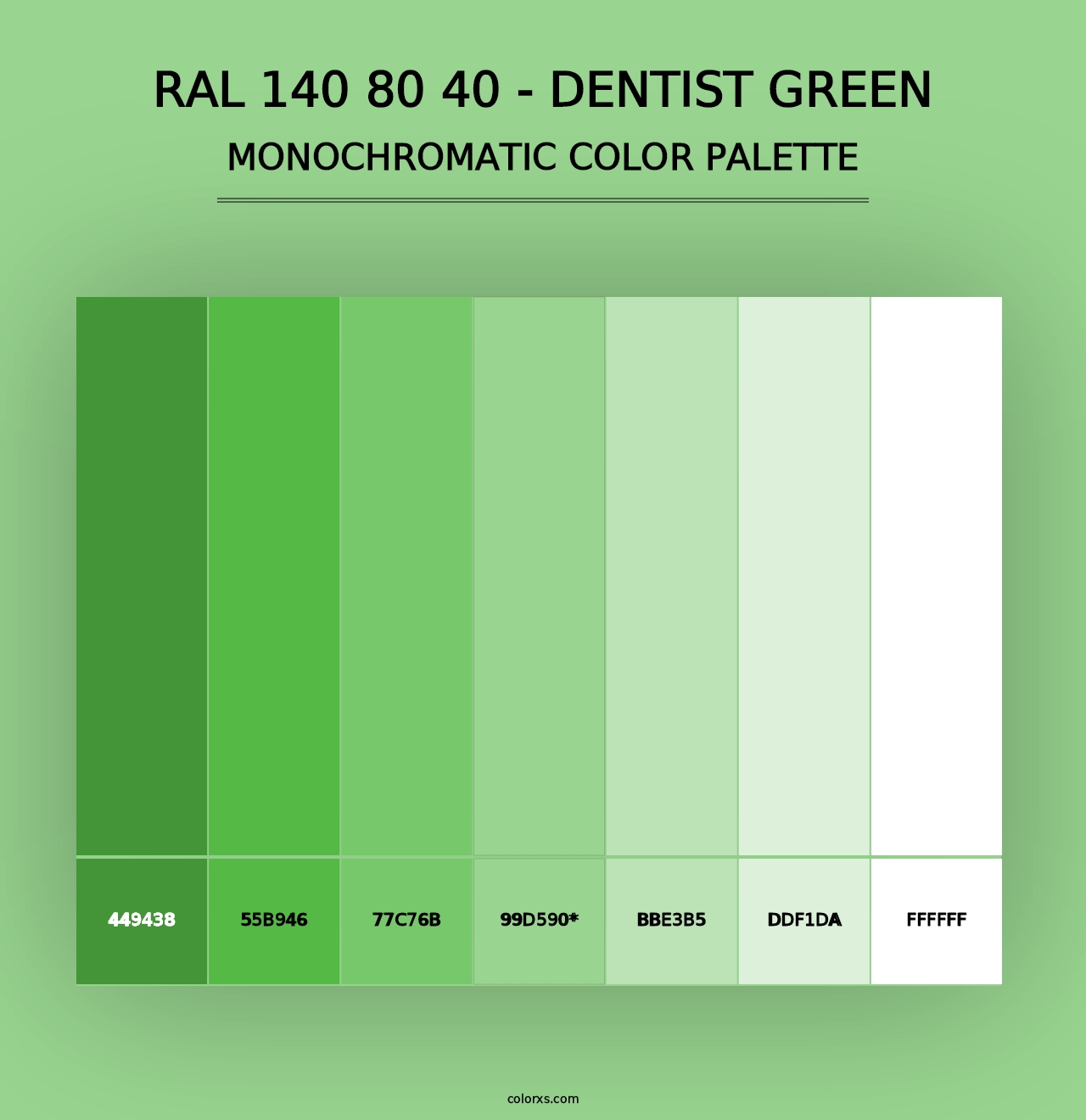 RAL 140 80 40 - Dentist Green - Monochromatic Color Palette