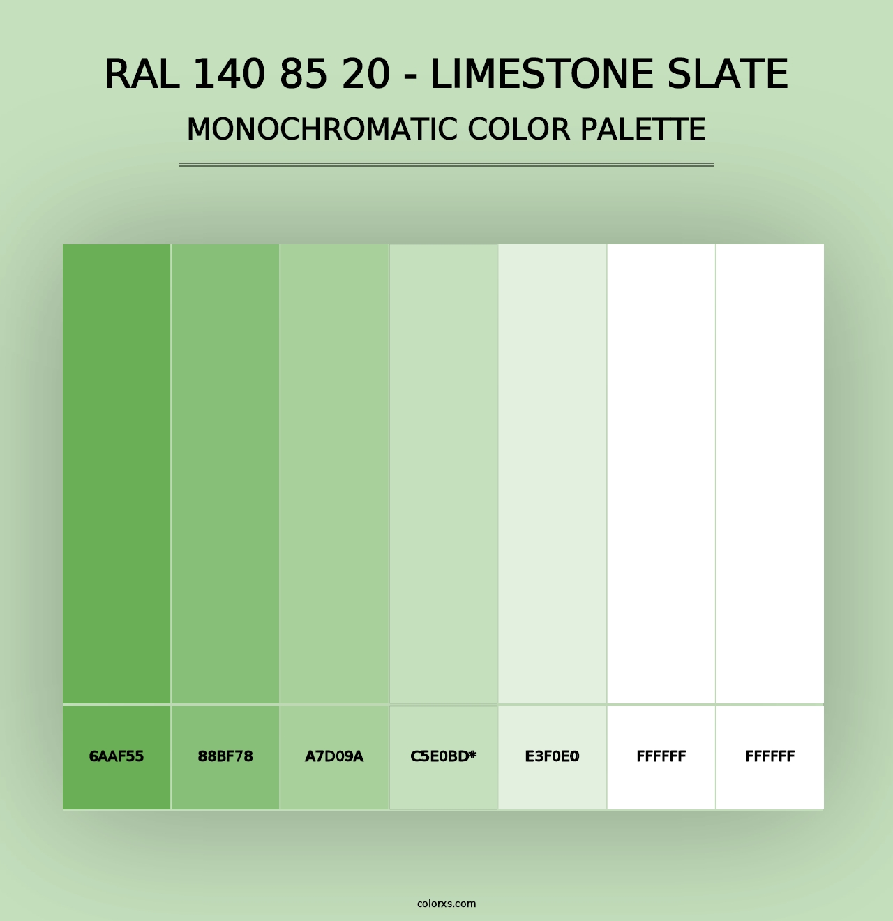 RAL 140 85 20 - Limestone Slate - Monochromatic Color Palette