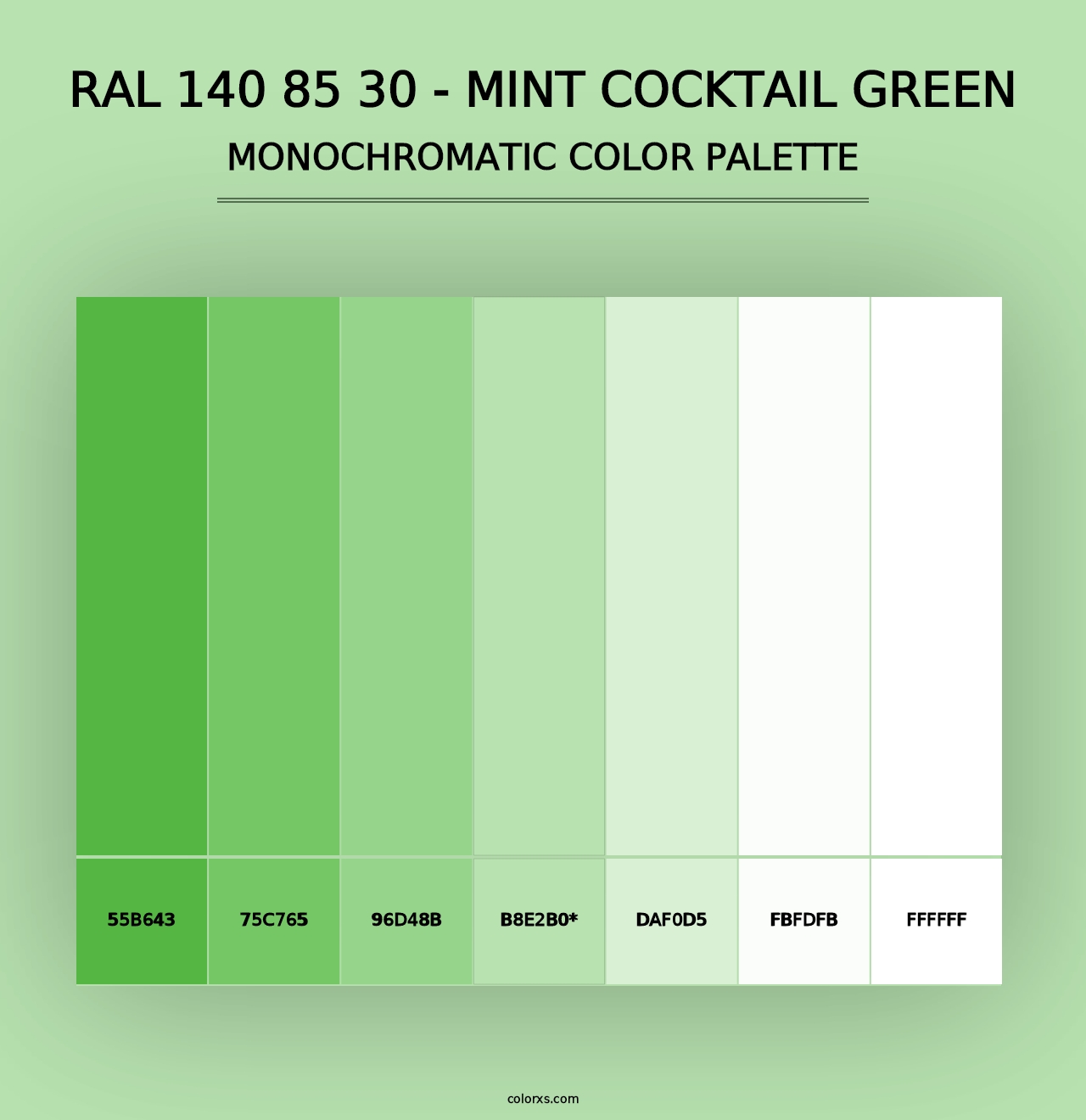 RAL 140 85 30 - Mint Cocktail Green - Monochromatic Color Palette