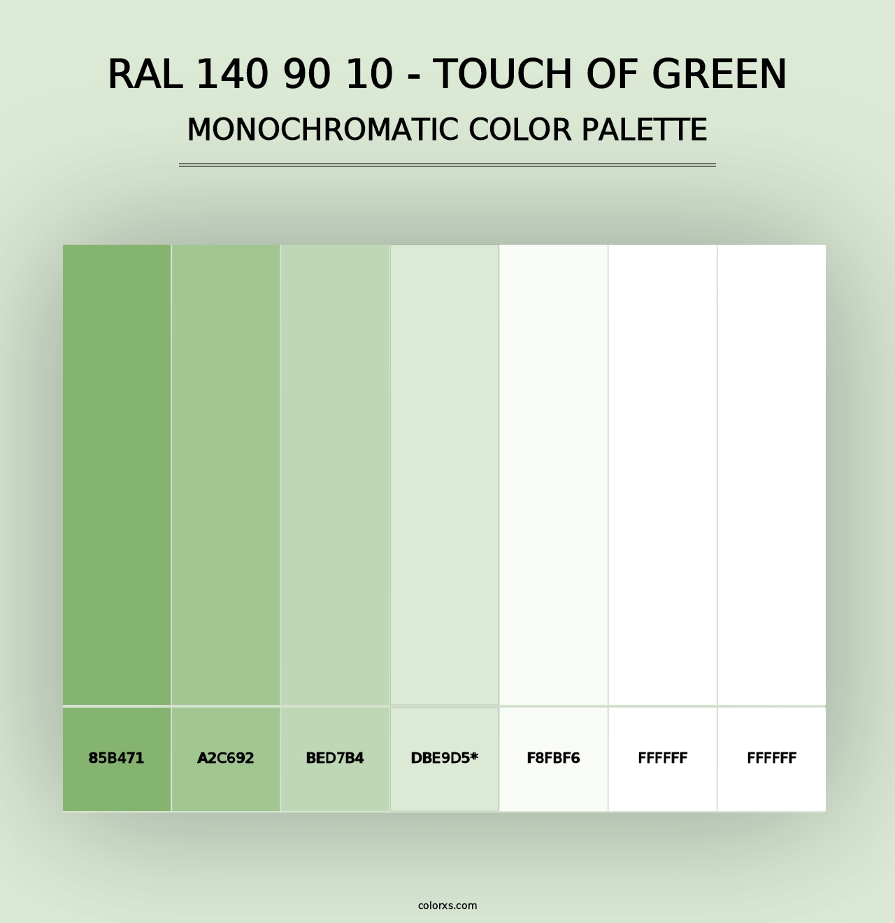 RAL 140 90 10 - Touch Of Green - Monochromatic Color Palette