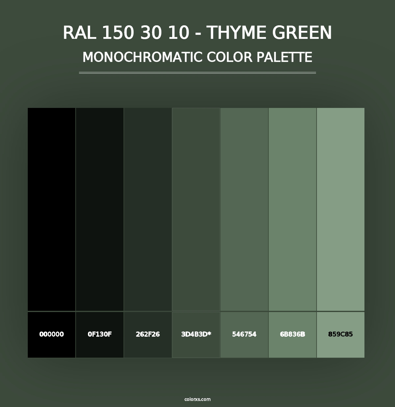 RAL 150 30 10 - Thyme Green - Monochromatic Color Palette