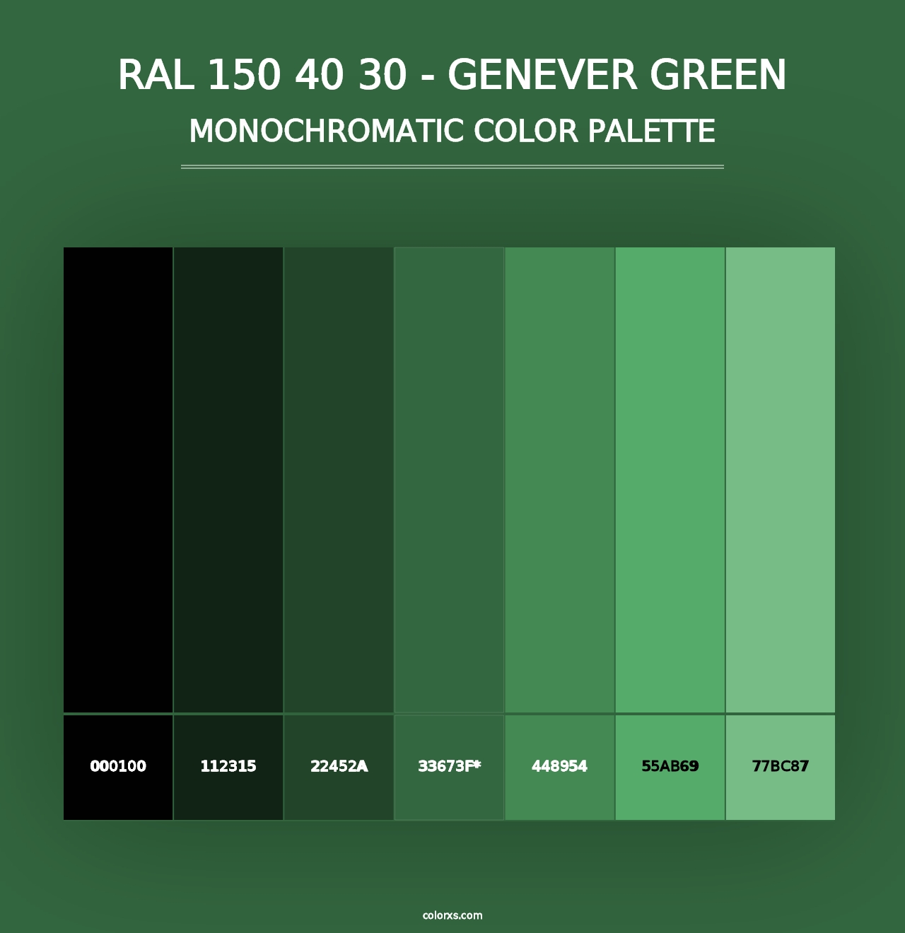 RAL 150 40 30 - Genever Green - Monochromatic Color Palette