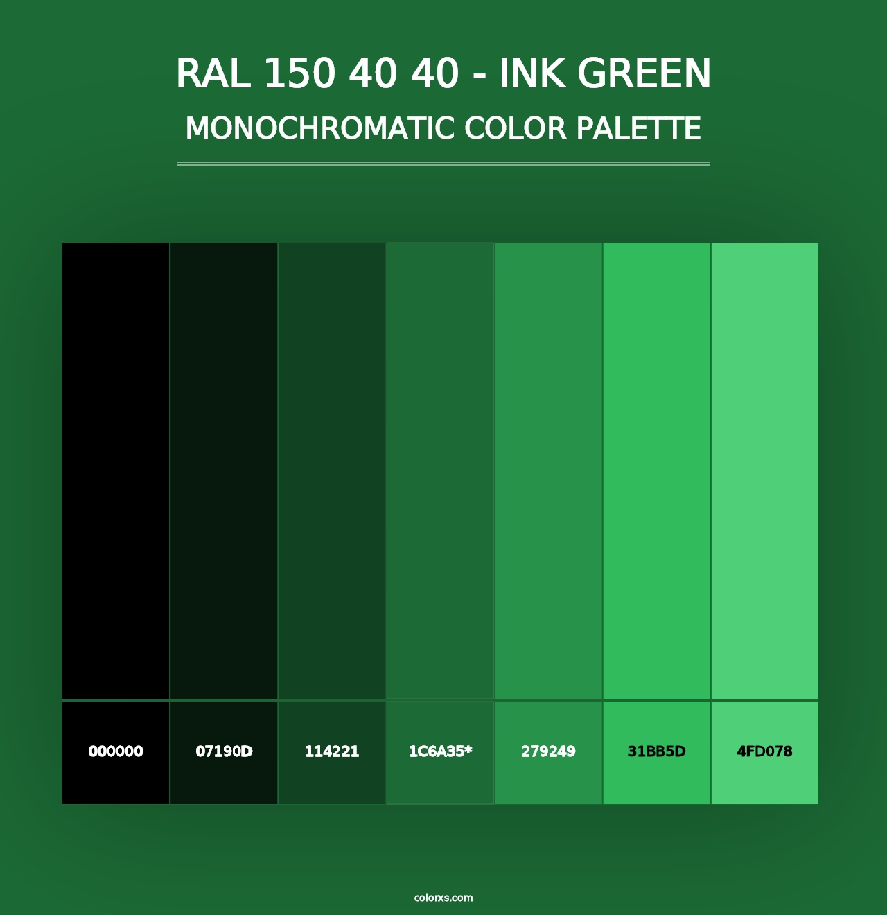 RAL 150 40 40 - Ink Green - Monochromatic Color Palette