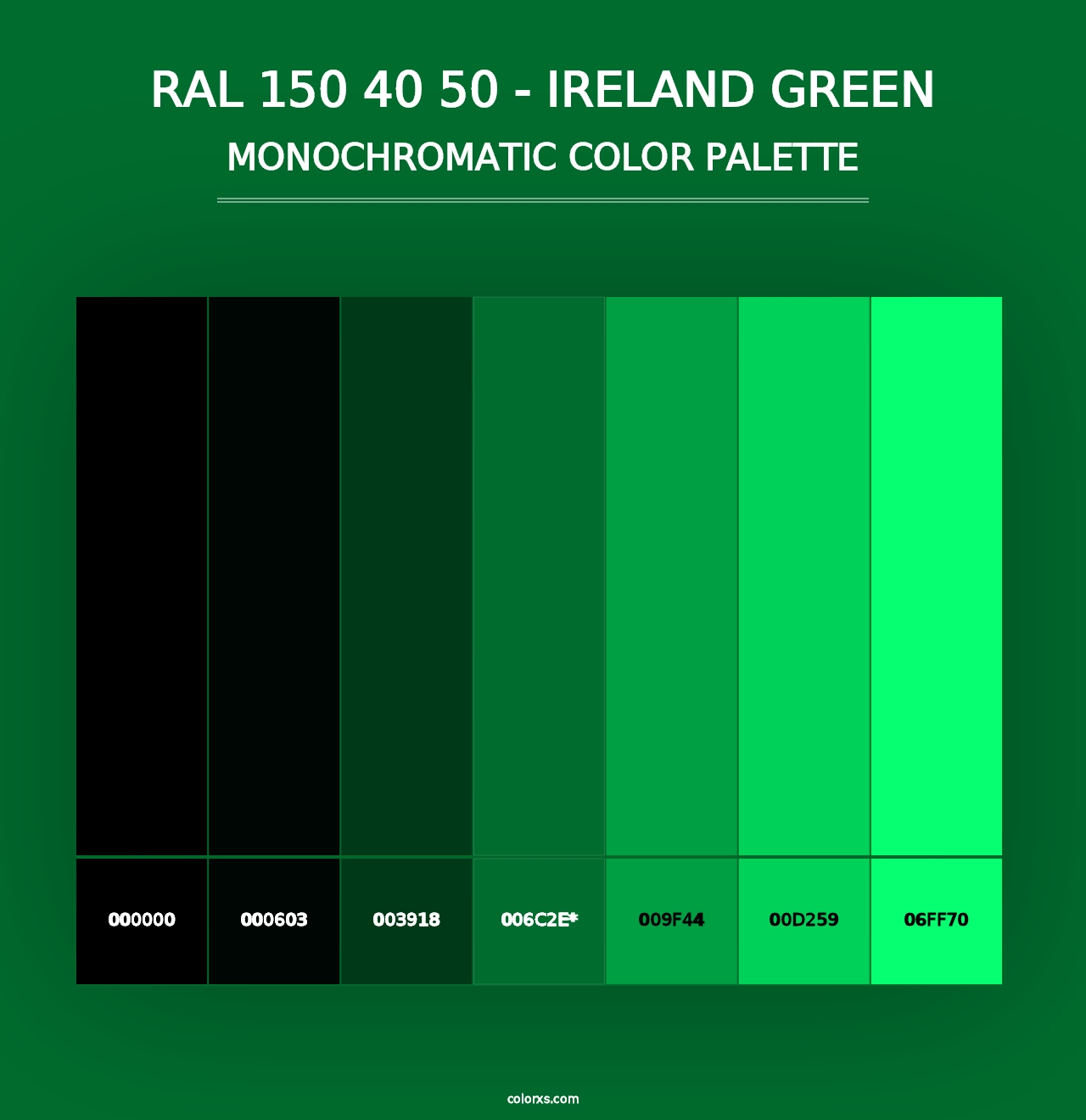 RAL 150 40 50 - Ireland Green - Monochromatic Color Palette