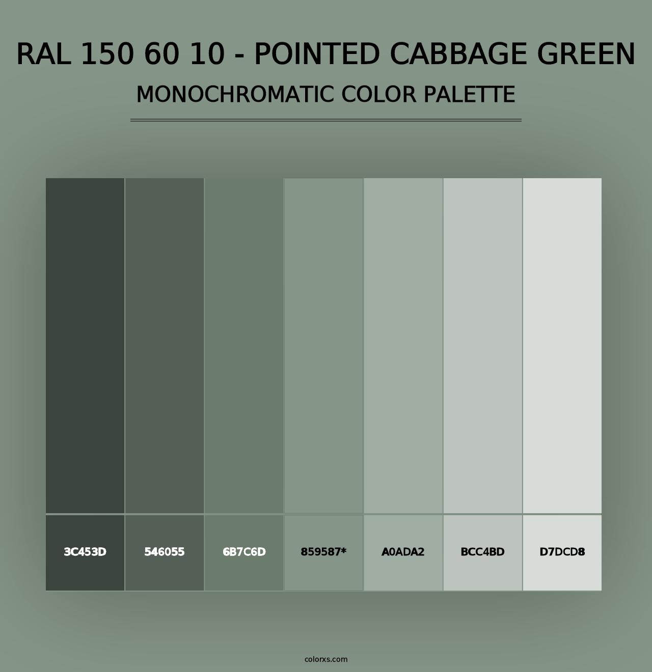 RAL 150 60 10 - Pointed Cabbage Green - Monochromatic Color Palette