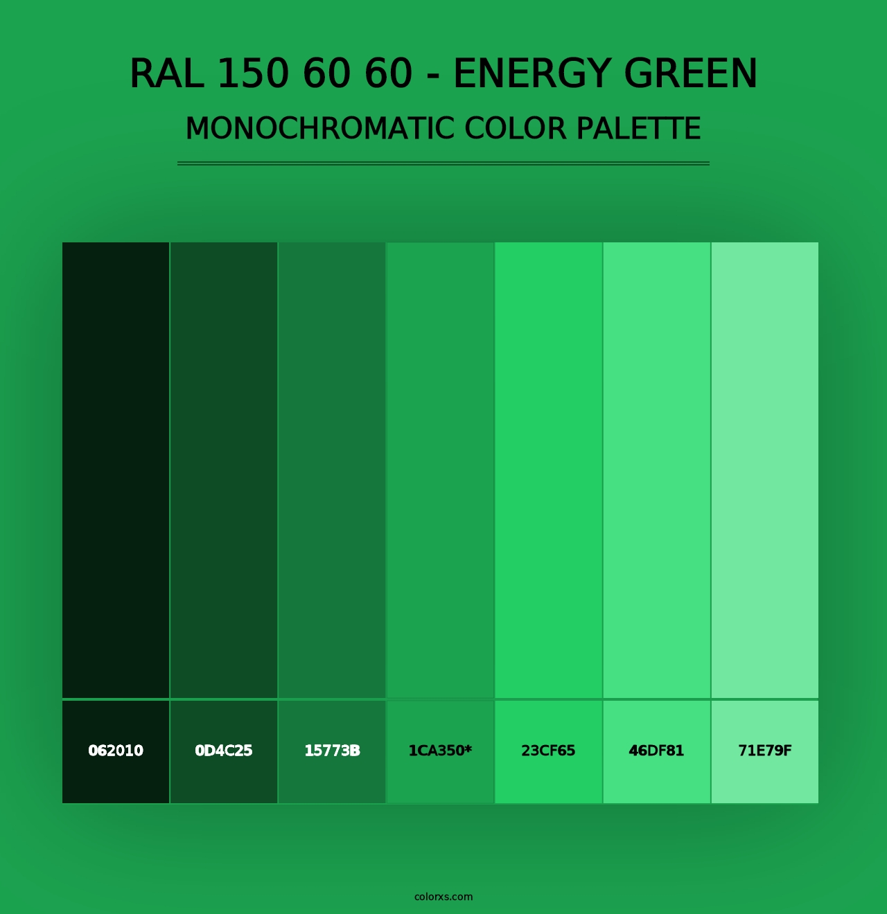 RAL 150 60 60 - Energy Green - Monochromatic Color Palette