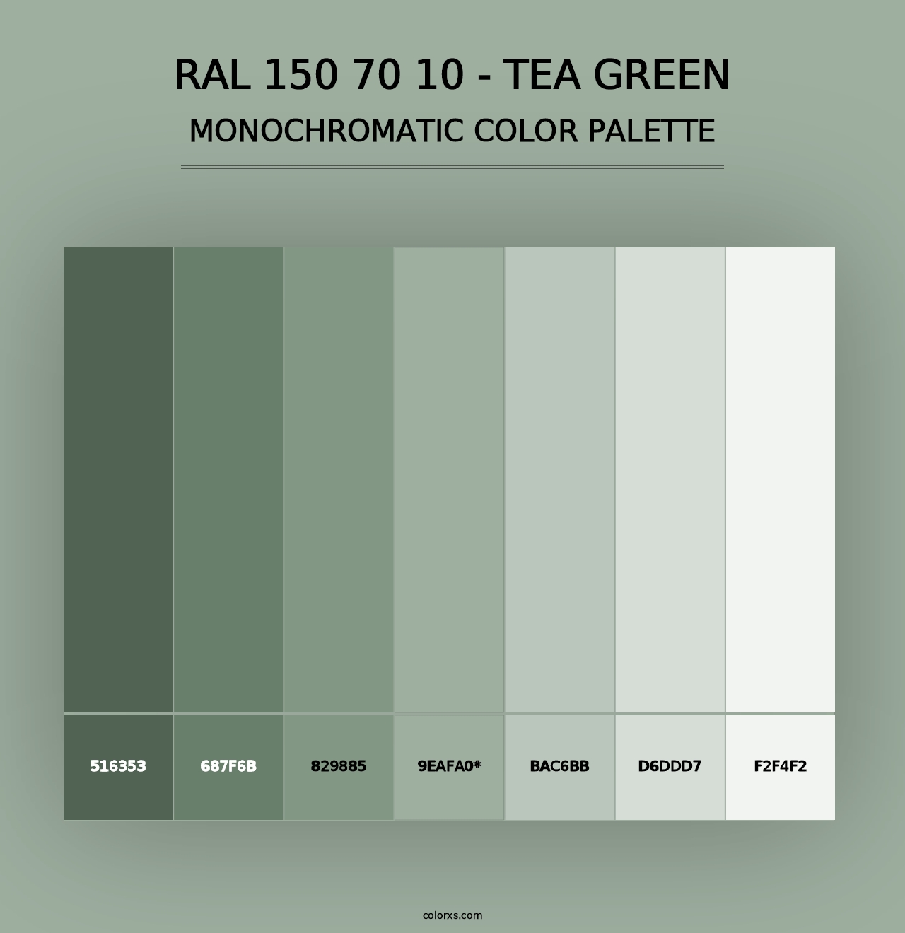 RAL 150 70 10 - Tea Green - Monochromatic Color Palette