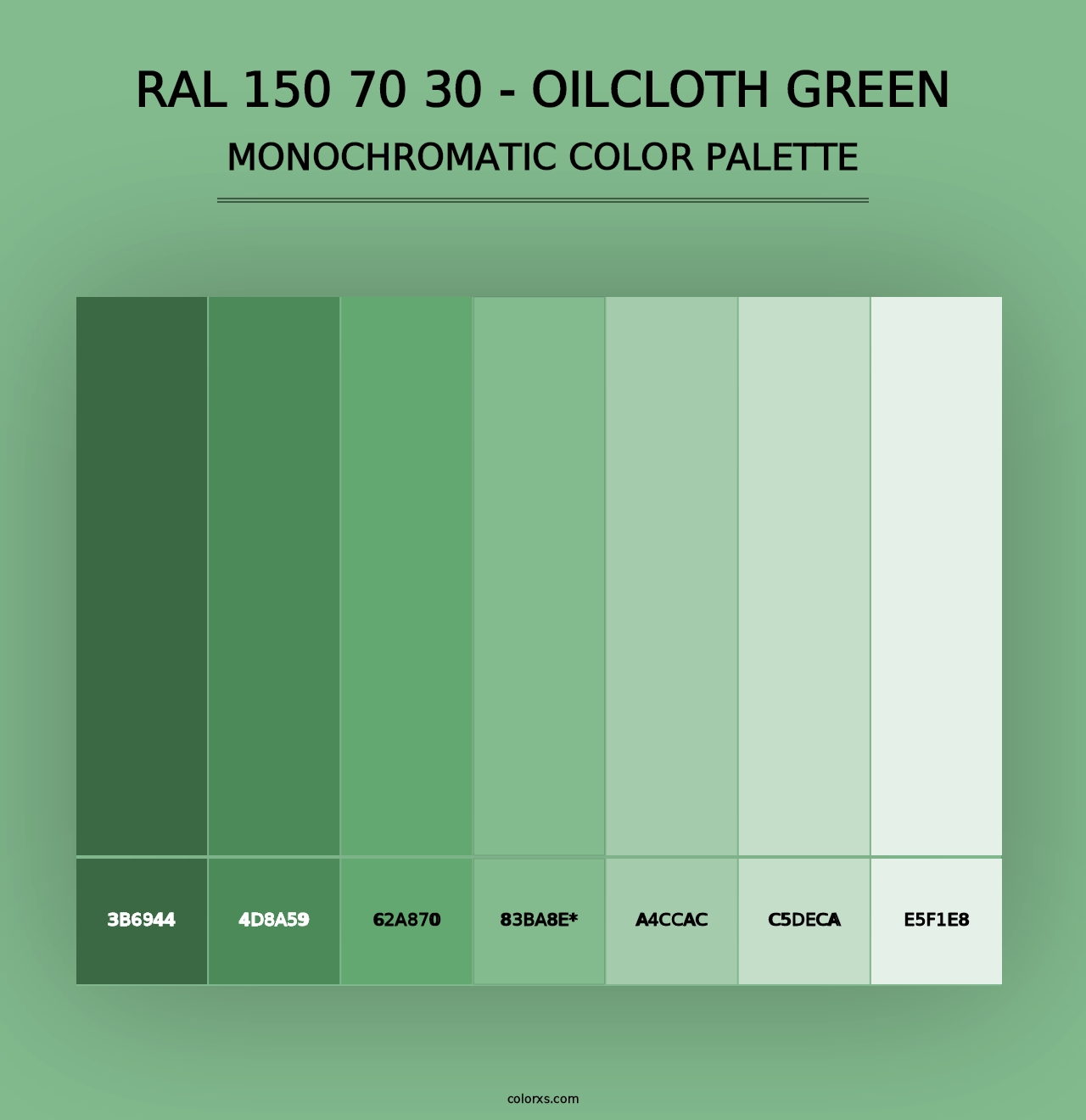 RAL 150 70 30 - Oilcloth Green - Monochromatic Color Palette