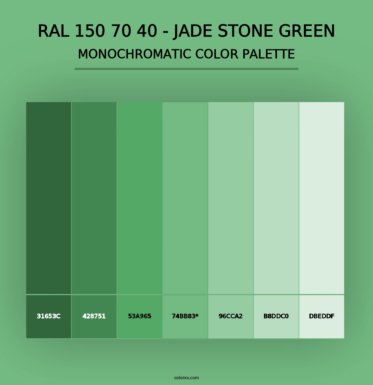 RAL 150 70 40 - Jade Stone Green - Monochromatic Color Palette