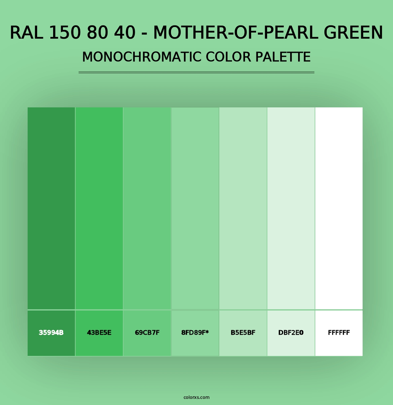 RAL 150 80 40 - Mother-Of-Pearl Green - Monochromatic Color Palette