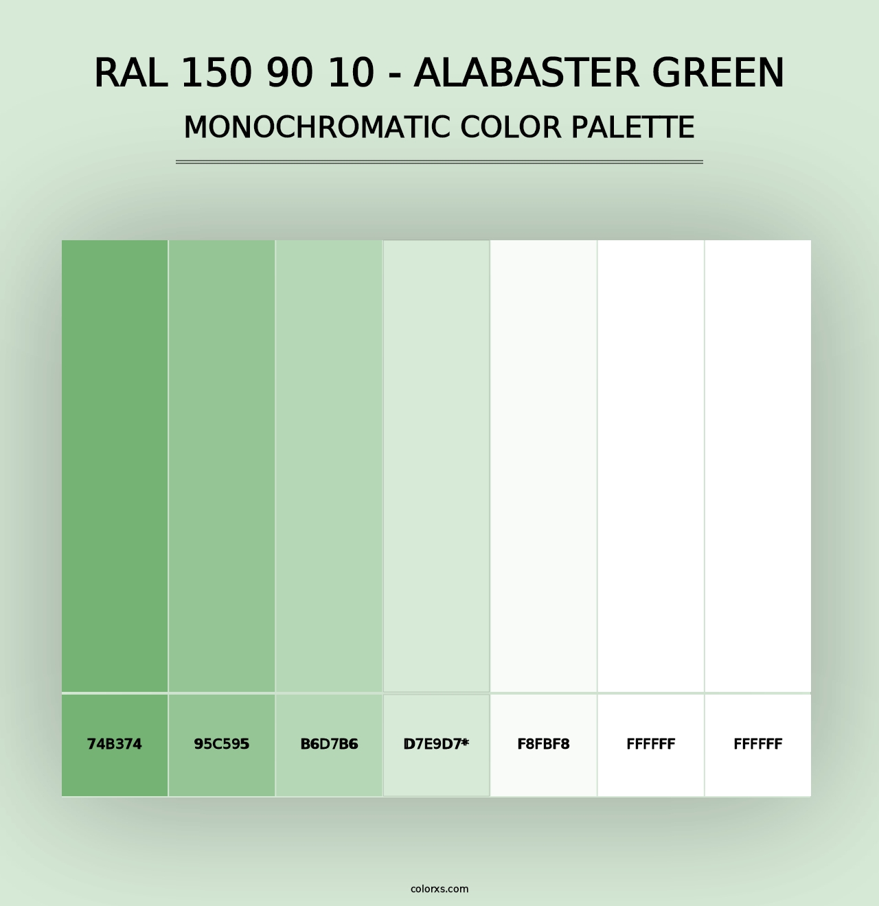 RAL 150 90 10 - Alabaster Green - Monochromatic Color Palette