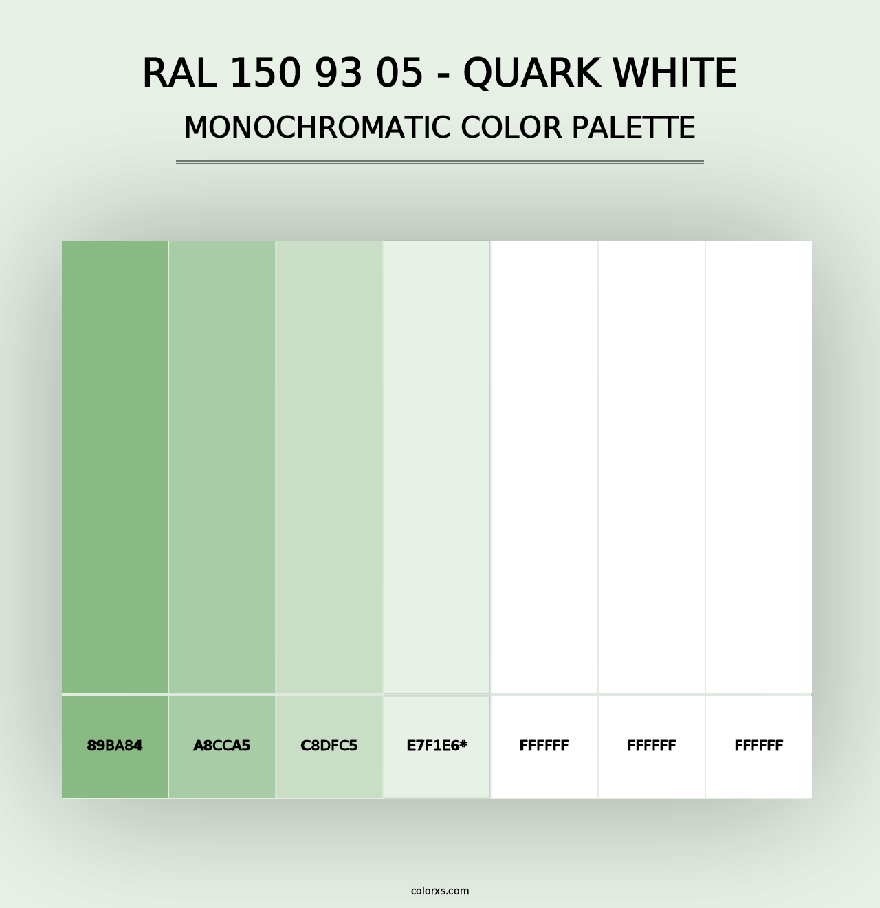 RAL 150 93 05 - Quark White - Monochromatic Color Palette