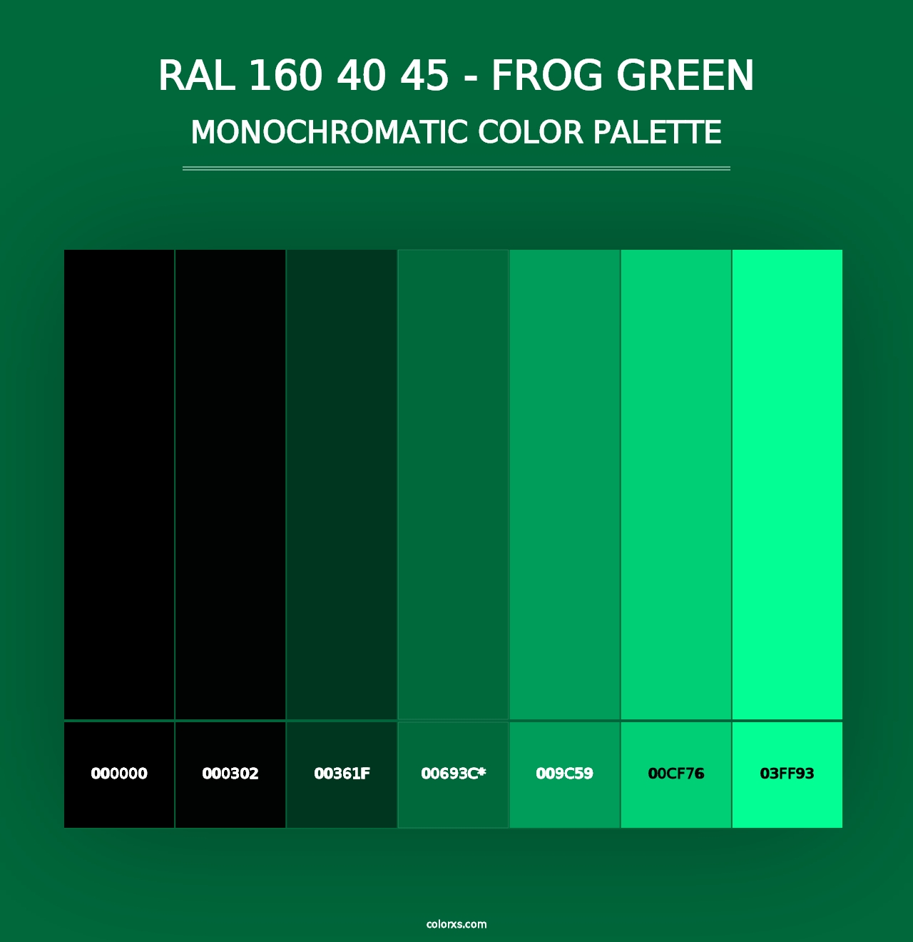 RAL 160 40 45 - Frog Green - Monochromatic Color Palette