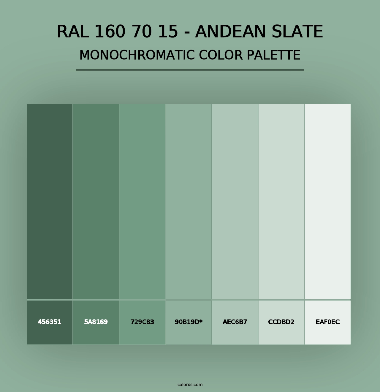 RAL 160 70 15 - Andean Slate - Monochromatic Color Palette