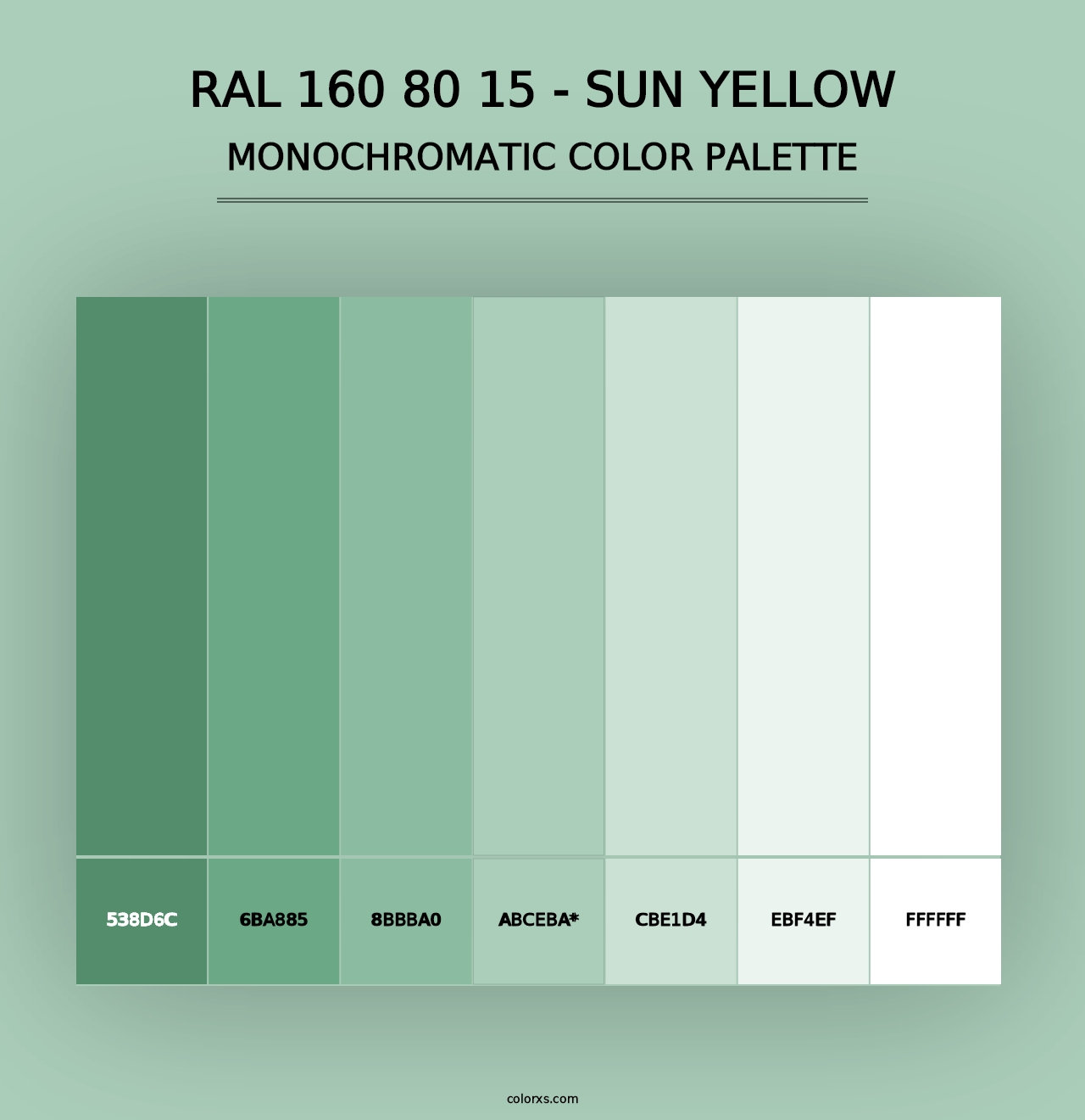 RAL 160 80 15 - Sun Yellow - Monochromatic Color Palette