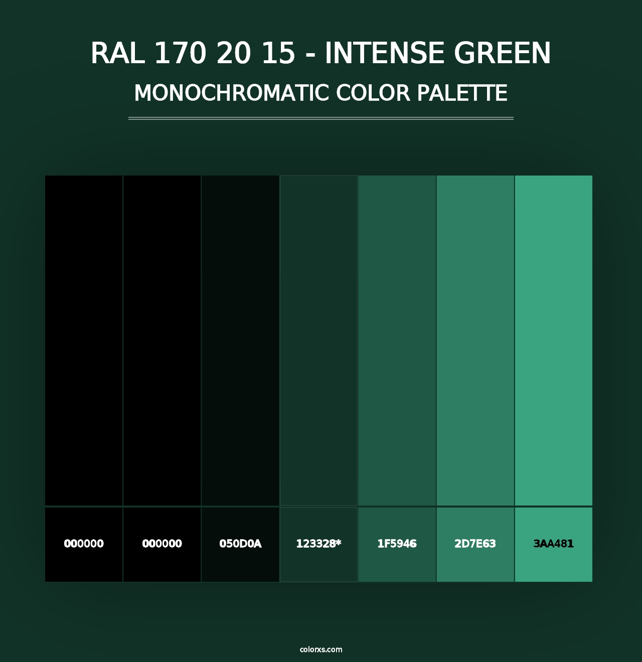 RAL 170 20 15 - Intense Green - Monochromatic Color Palette