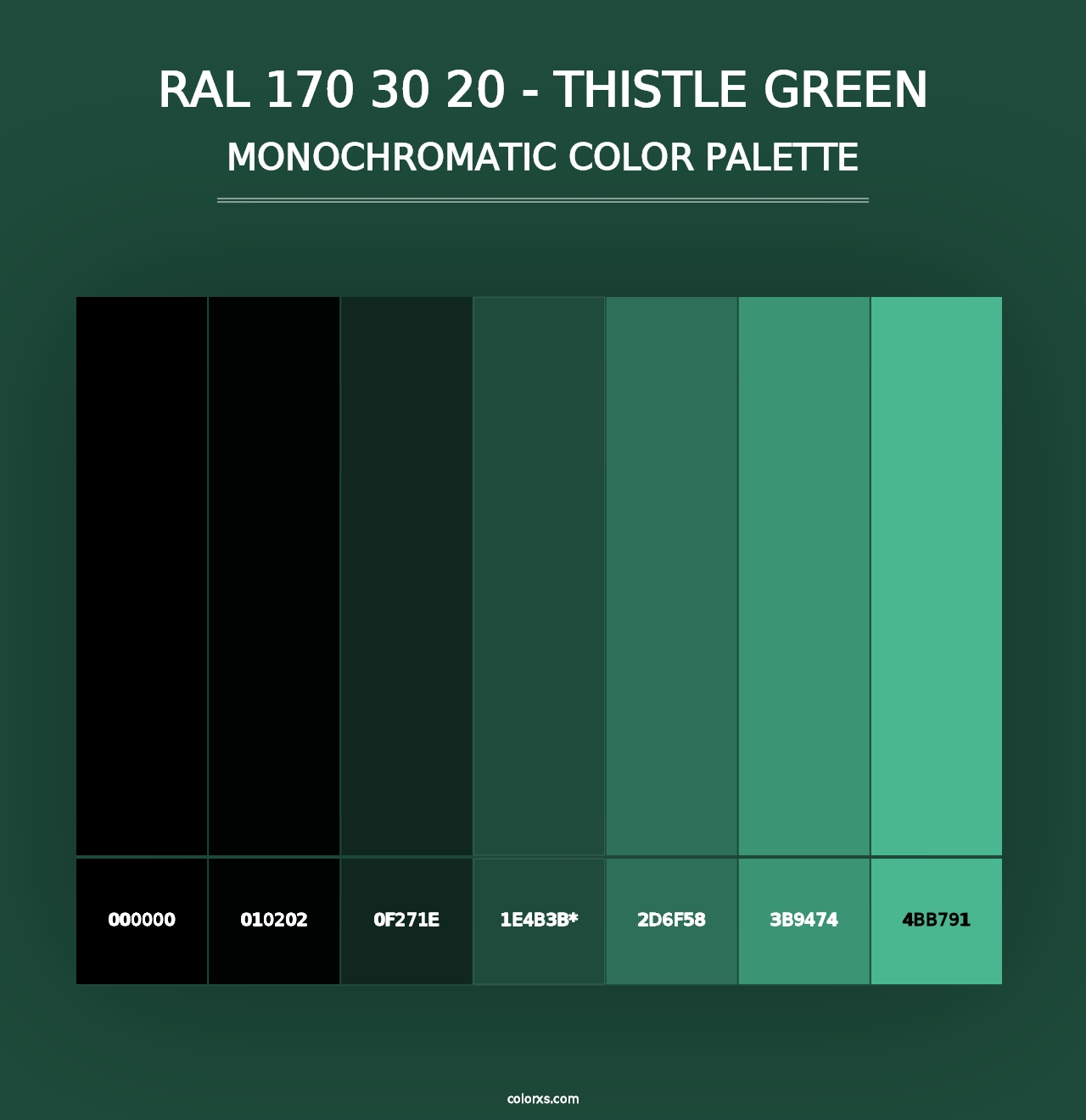 RAL 170 30 20 - Thistle Green - Monochromatic Color Palette