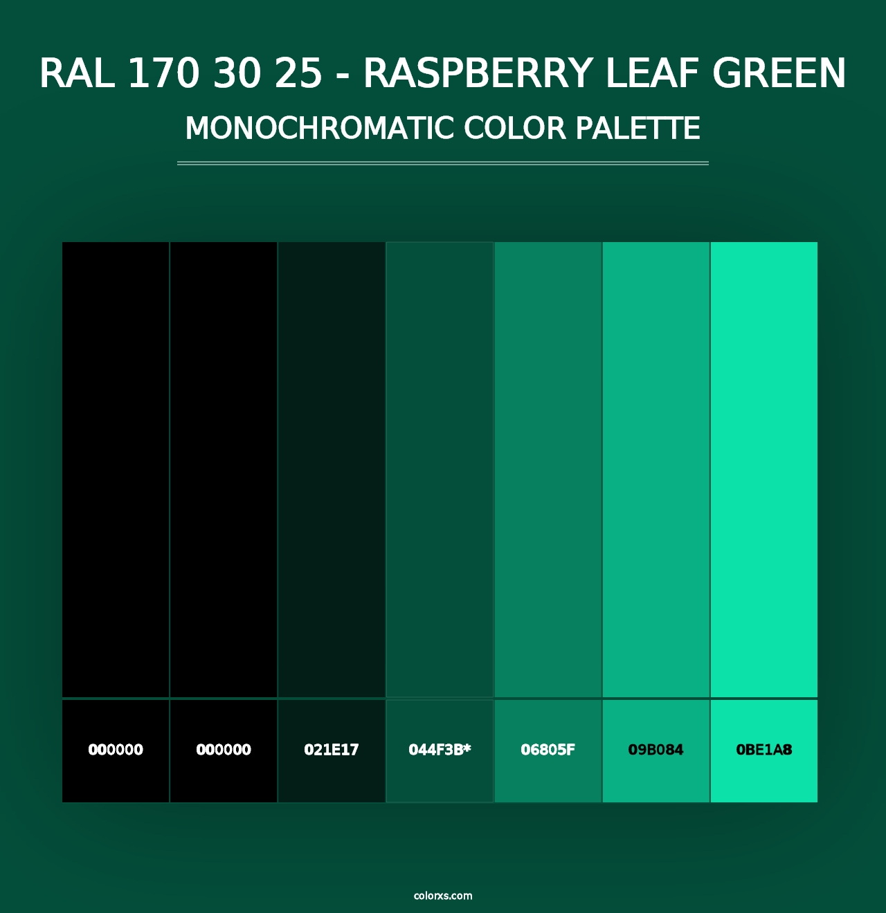 RAL 170 30 25 - Raspberry Leaf Green - Monochromatic Color Palette