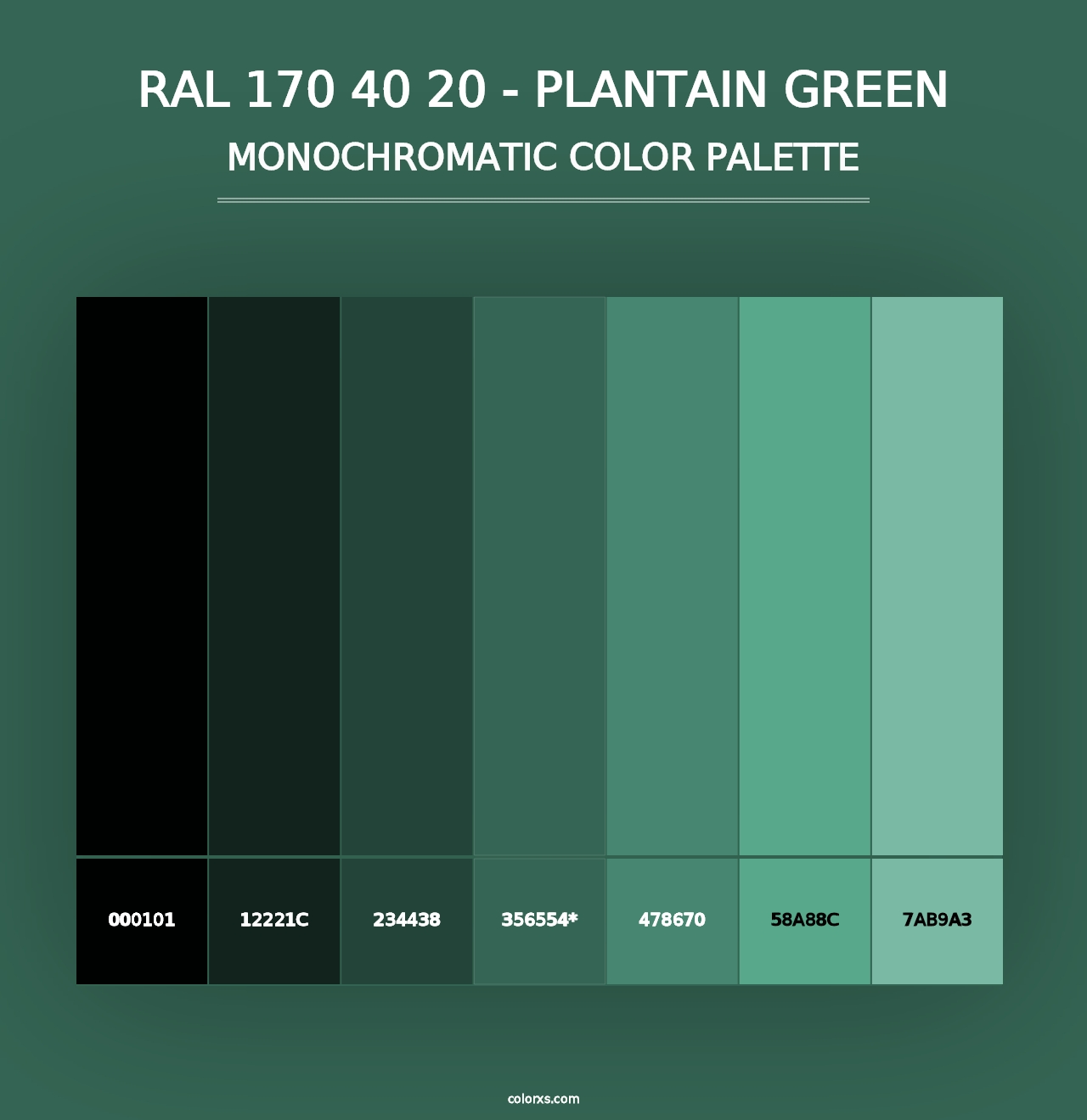 RAL 170 40 20 - Plantain Green - Monochromatic Color Palette