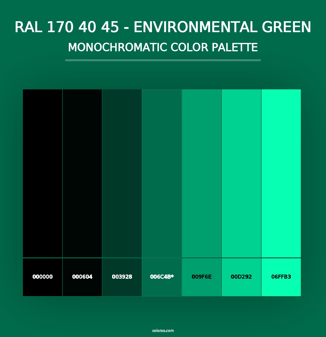 RAL 170 40 45 - Environmental Green - Monochromatic Color Palette