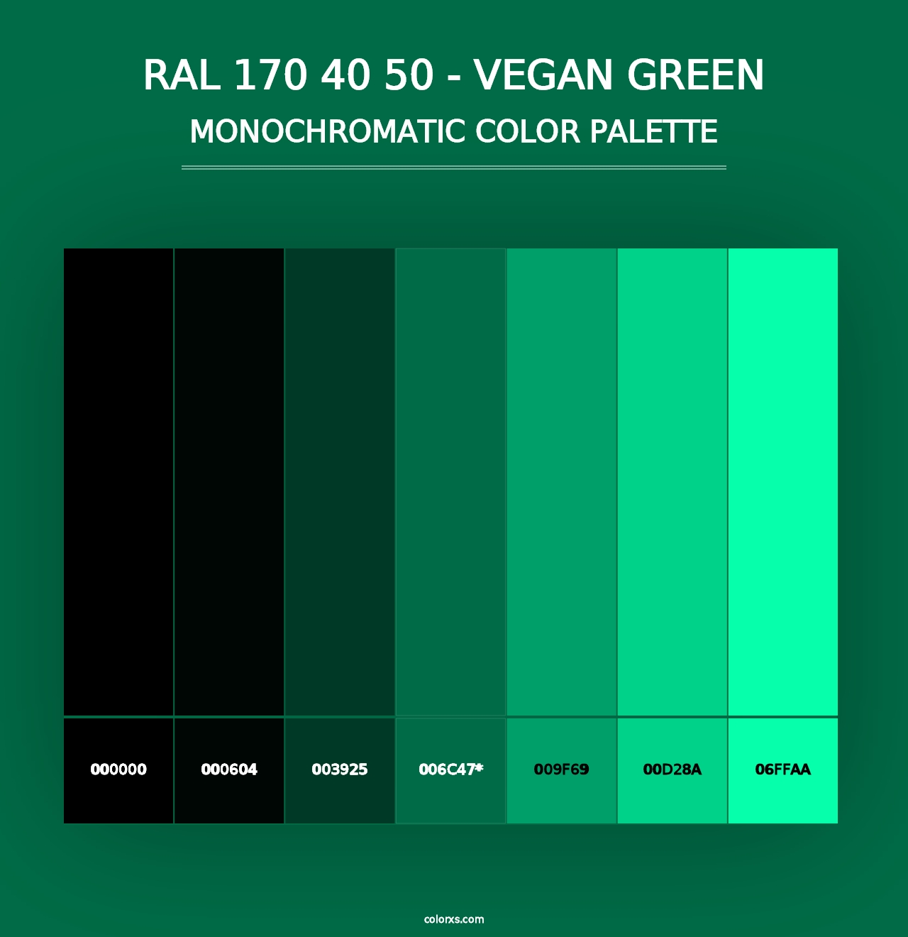 RAL 170 40 50 - Vegan Green - Monochromatic Color Palette