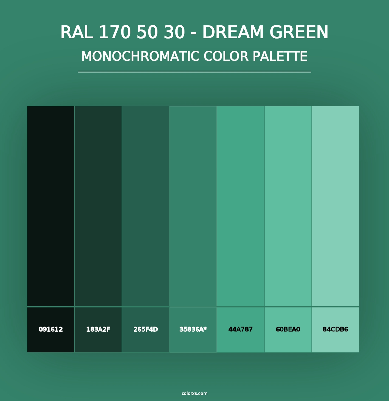 RAL 170 50 30 - Dream Green - Monochromatic Color Palette