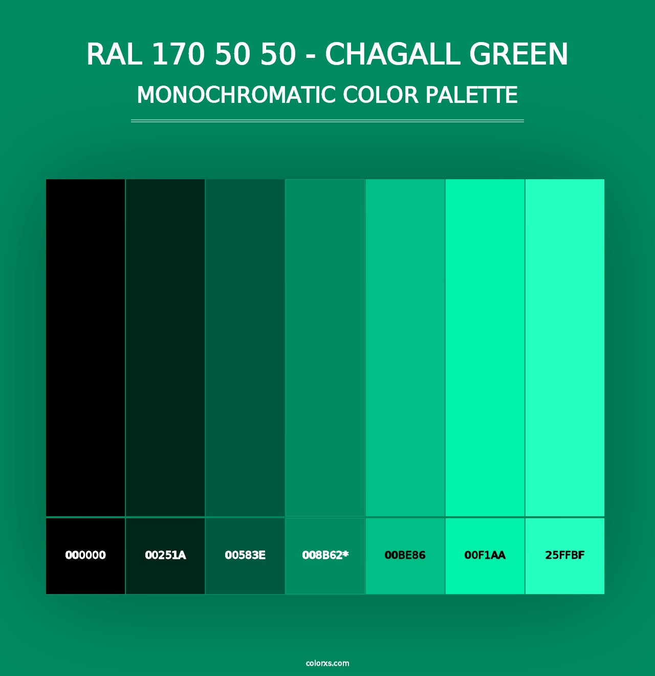 RAL 170 50 50 - Chagall Green - Monochromatic Color Palette