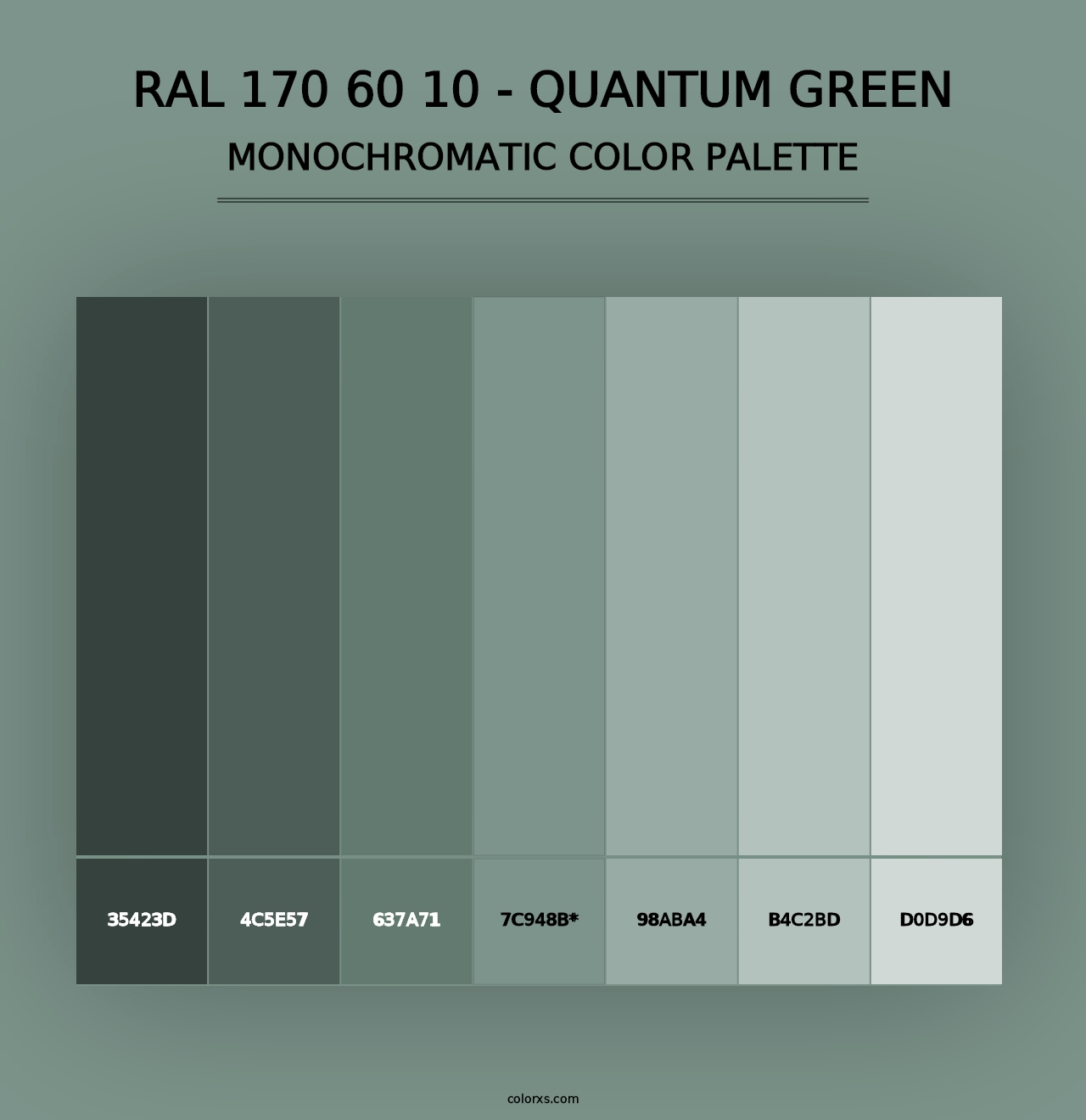 RAL 170 60 10 - Quantum Green - Monochromatic Color Palette