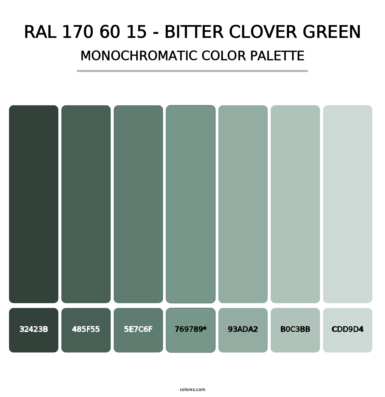 RAL 170 60 15 - Bitter Clover Green - Monochromatic Color Palette