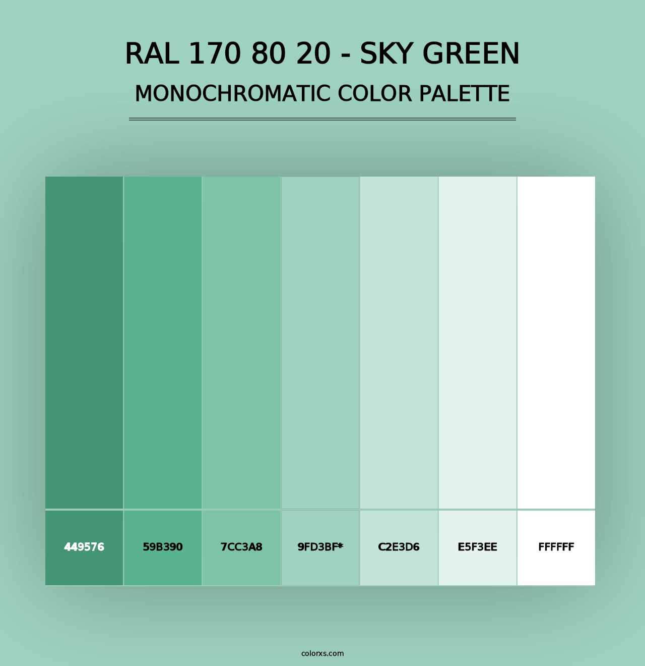 RAL 170 80 20 - Sky Green - Monochromatic Color Palette