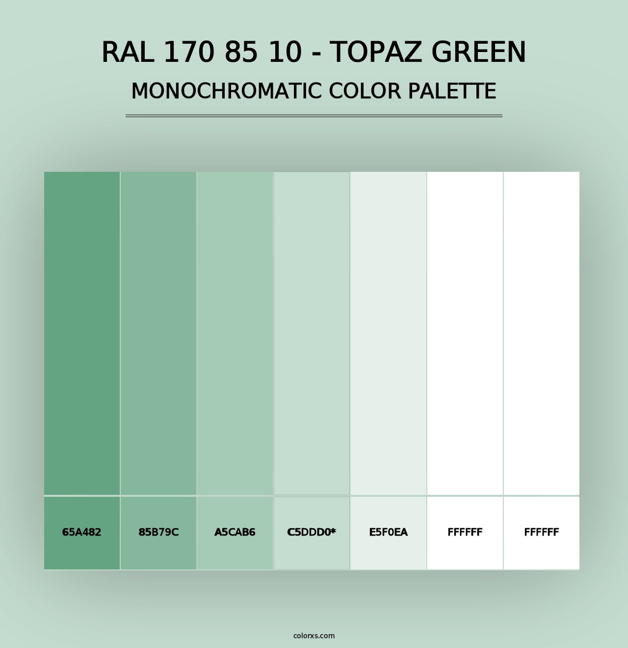 RAL 170 85 10 - Topaz Green - Monochromatic Color Palette