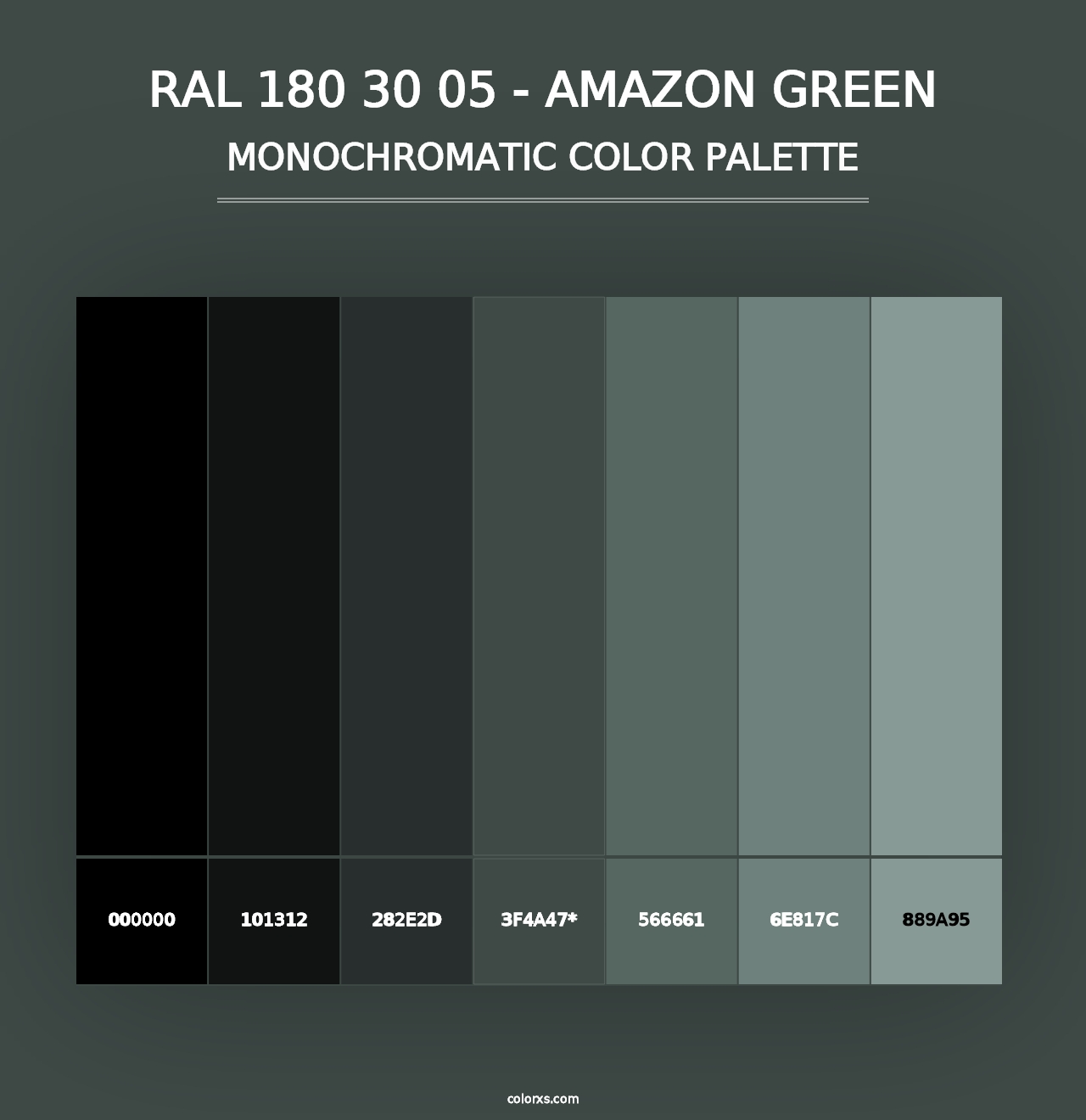 RAL 180 30 05 - Amazon Green - Monochromatic Color Palette