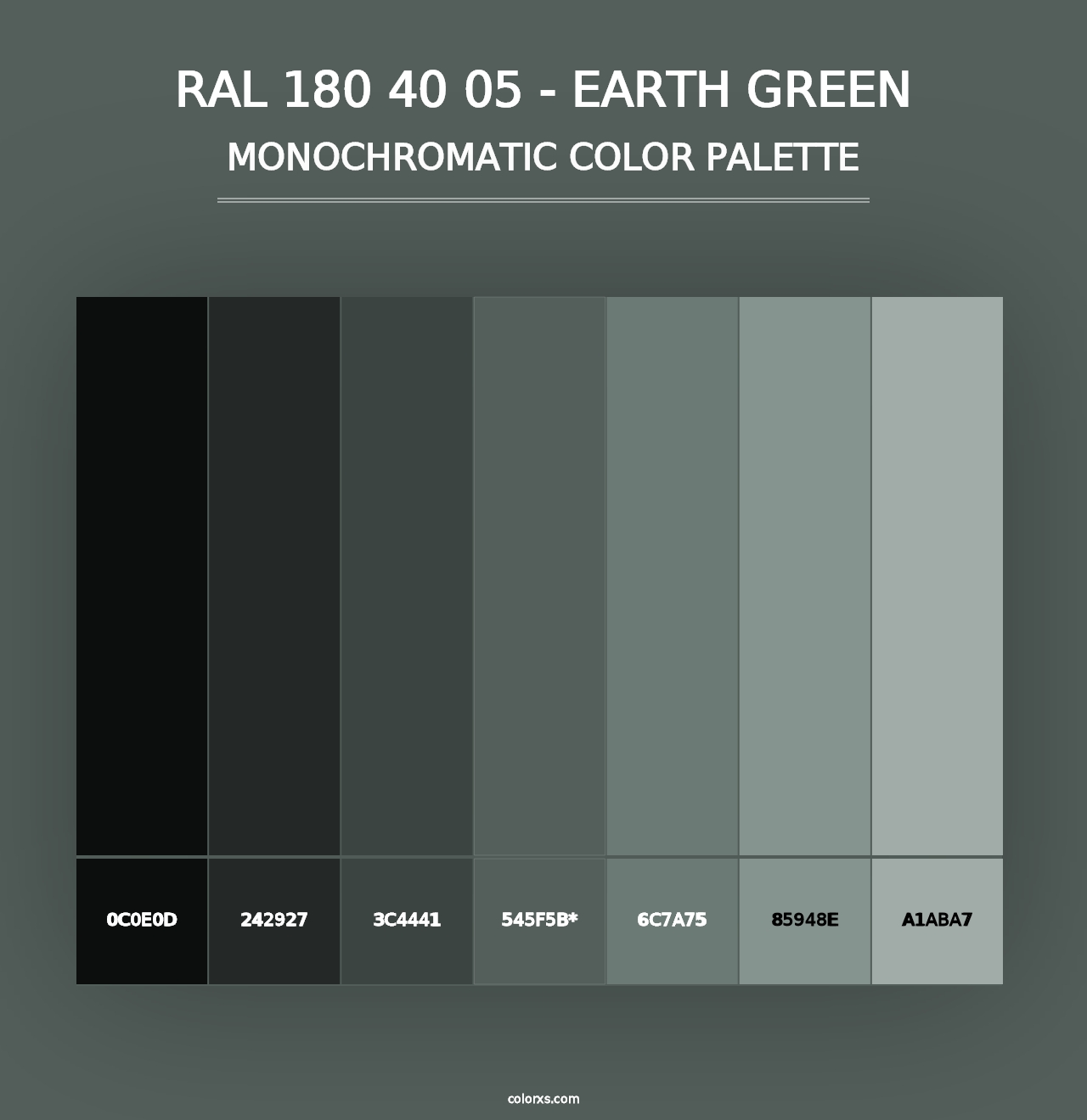 RAL 180 40 05 - Earth Green - Monochromatic Color Palette