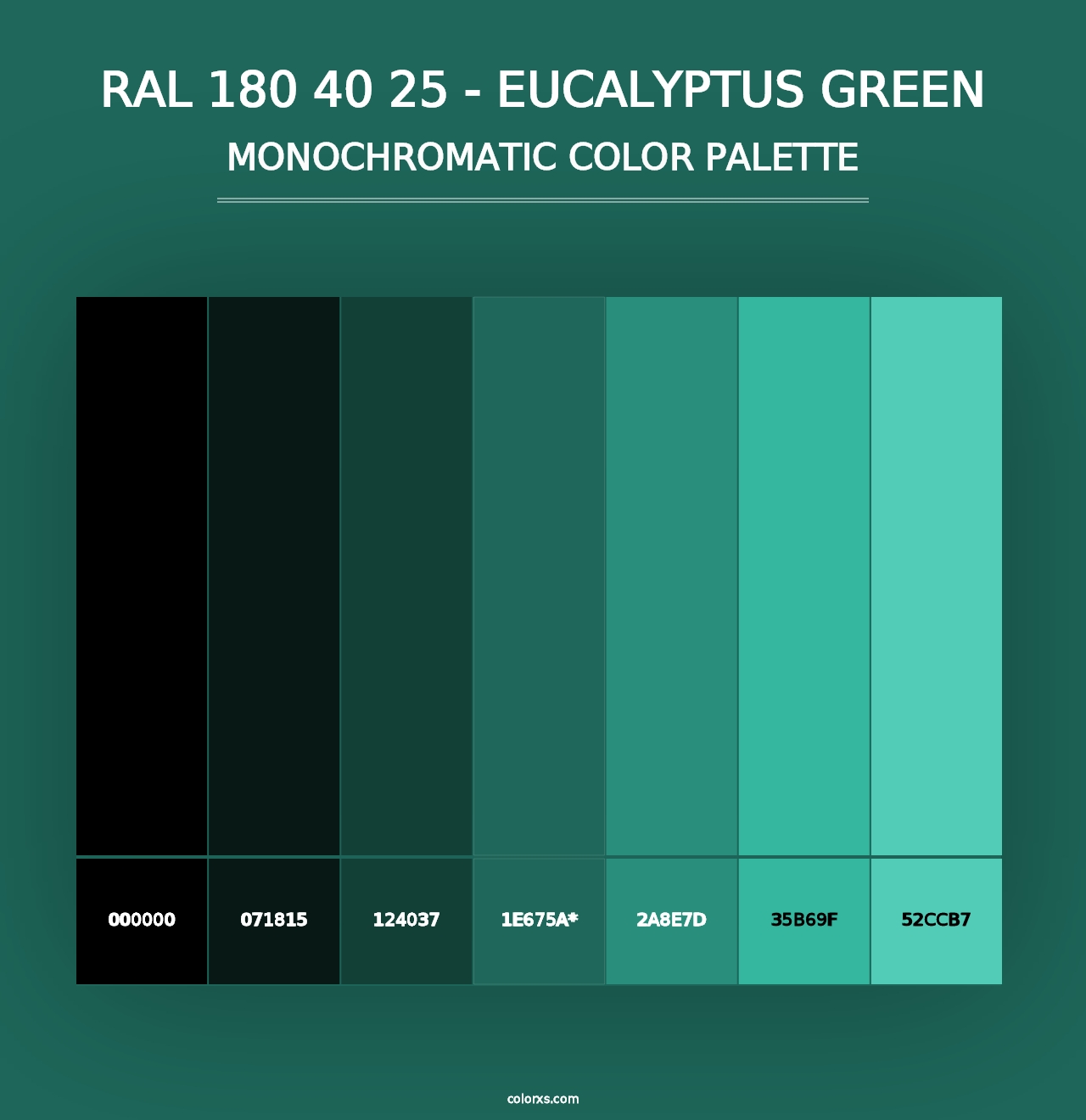 RAL 180 40 25 - Eucalyptus Green - Monochromatic Color Palette