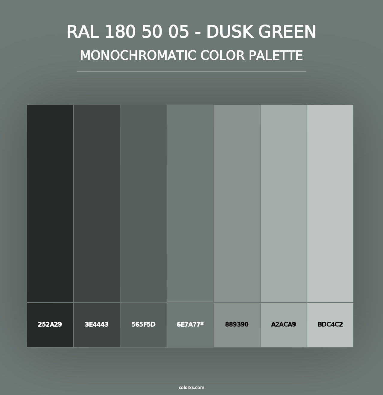 RAL 180 50 05 - Dusk Green - Monochromatic Color Palette