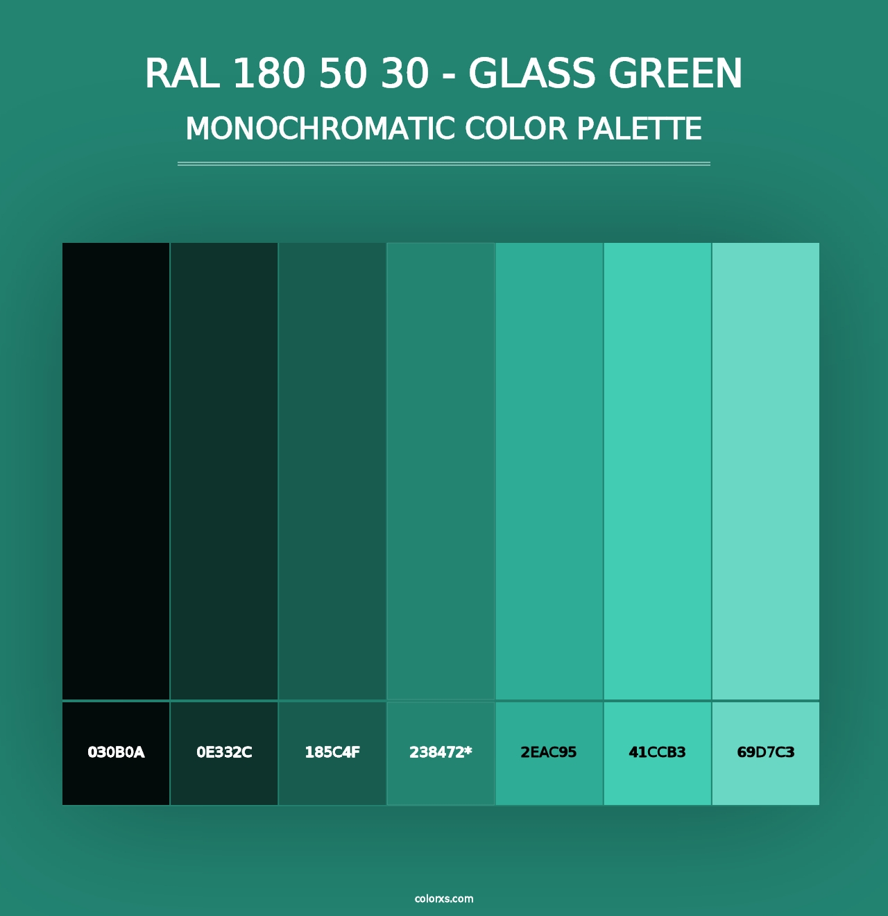 RAL 180 50 30 - Glass Green - Monochromatic Color Palette